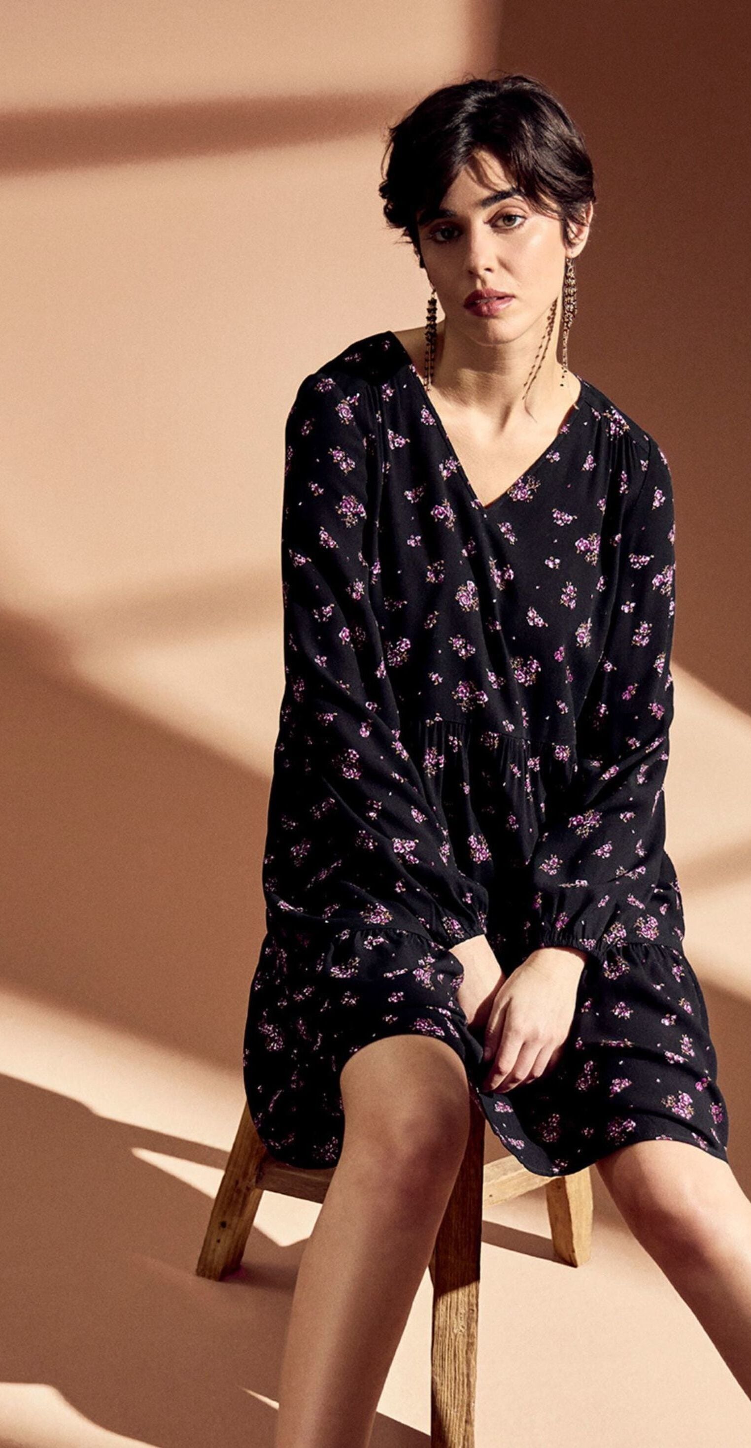 Zero Midikleid »Blusenkleid mit Blumen«