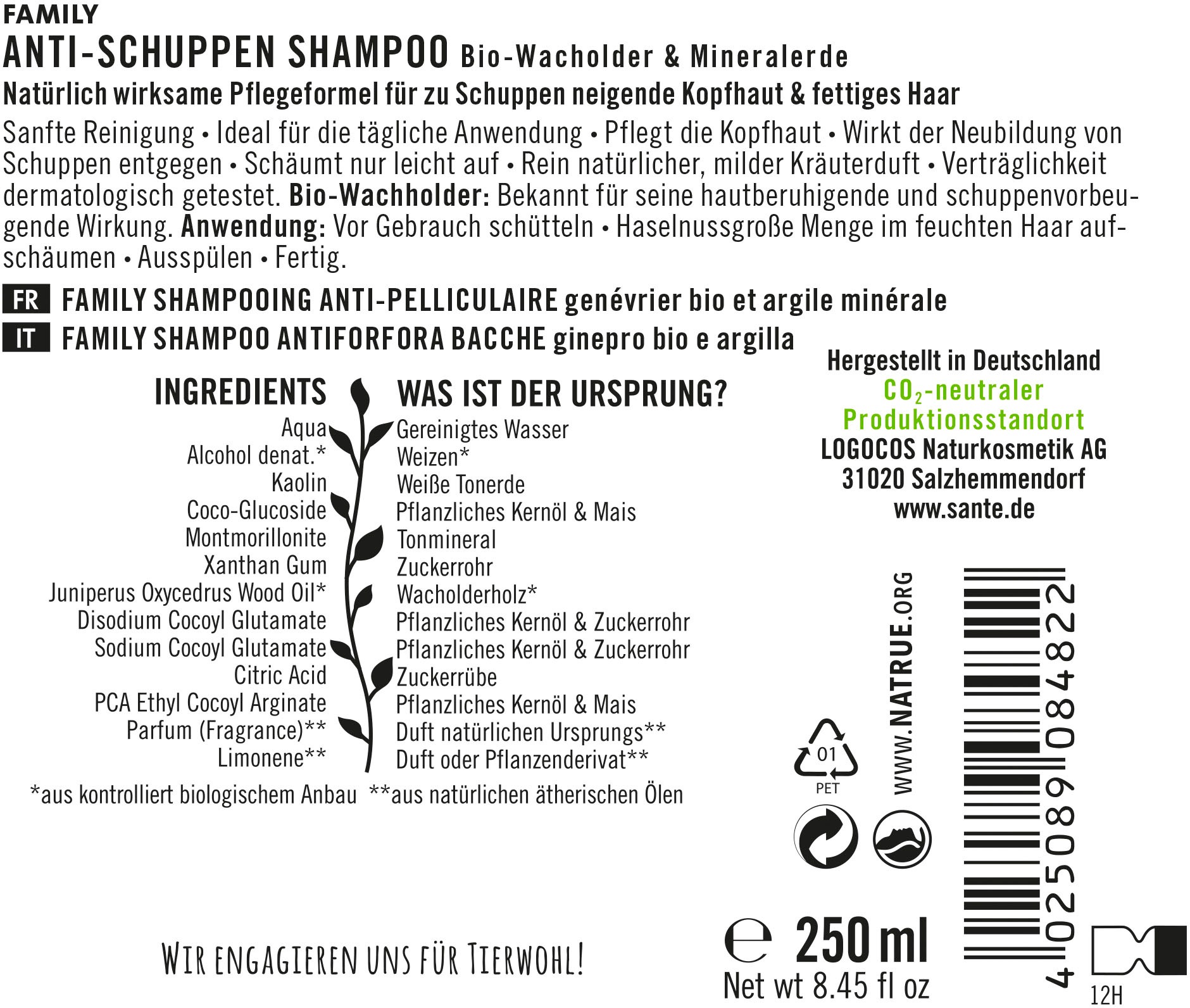 SANTE Haarshampoo »FAMILY Anti-Schuppen Shampoo« ♕ bei