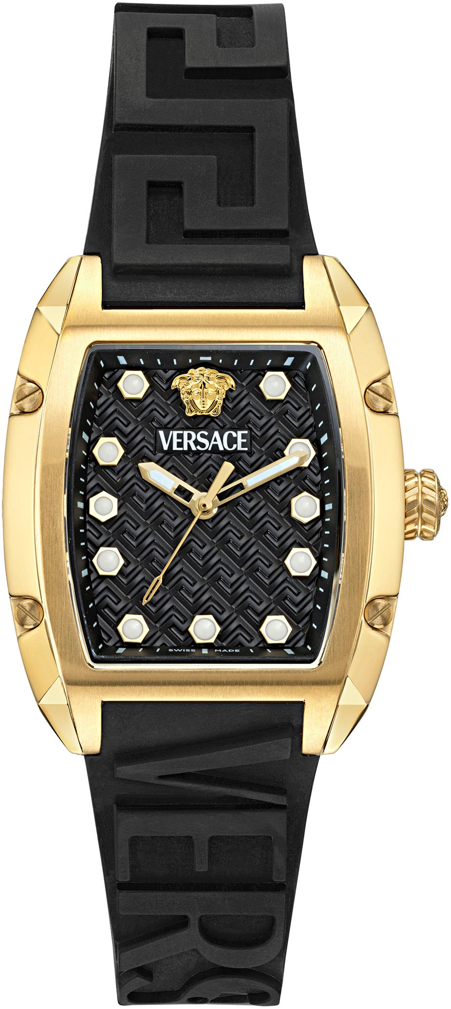 Versace Quarzuhr »DOMINUS LADY«, Armbanduhr, Damenuhr, Saphirglas, Swiss Made, Leuchtindizes, analog