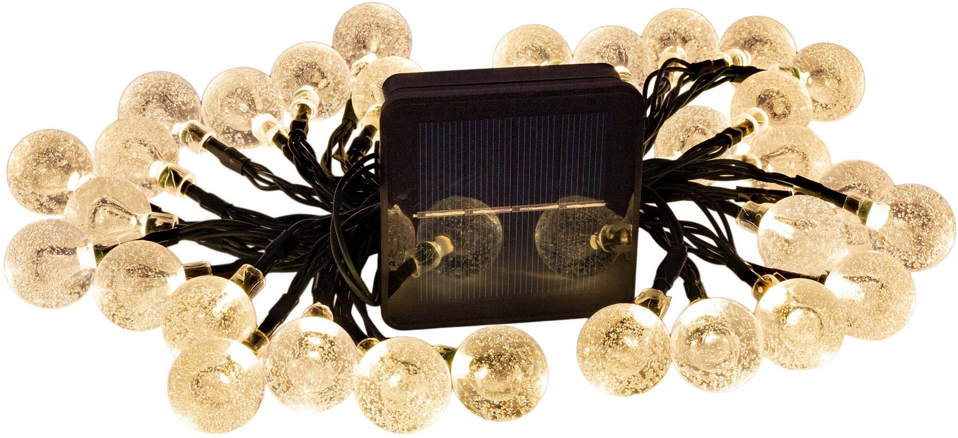 näve LED-Lichterkette »Becul« 50 Stk.-flammig Solar, 50 Leuchtkugeln, 8 Leuchtmodi per Fernbedienung inkl., Timer