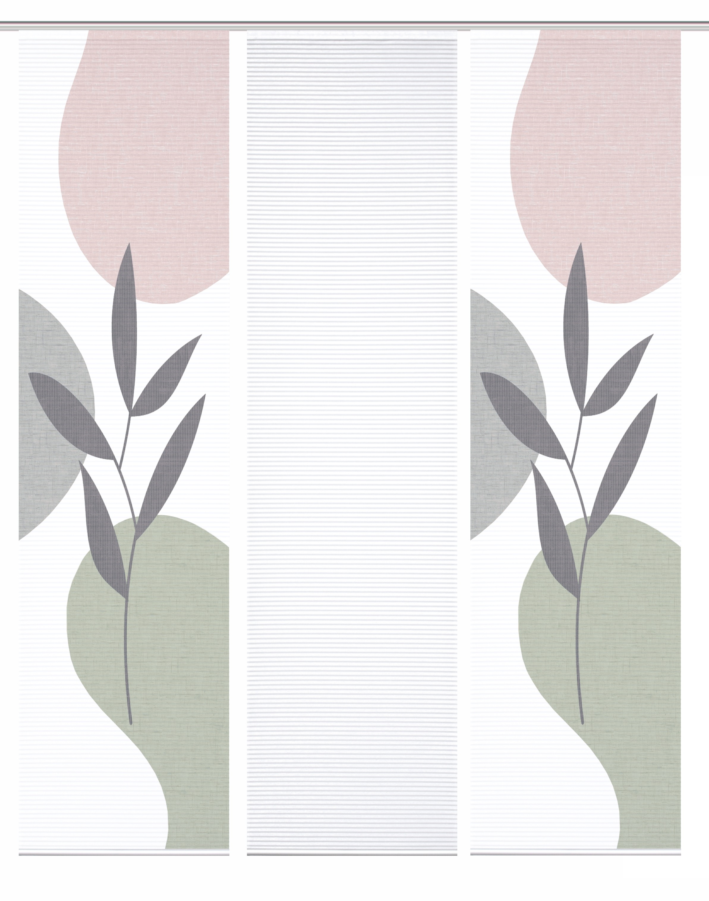 HOME in green Schiebegardine »FRONDA« Paneelwagen 3 Stk. tlg. SET DIGITALDRUCK,BAMBUSOPTIK RECYCELT