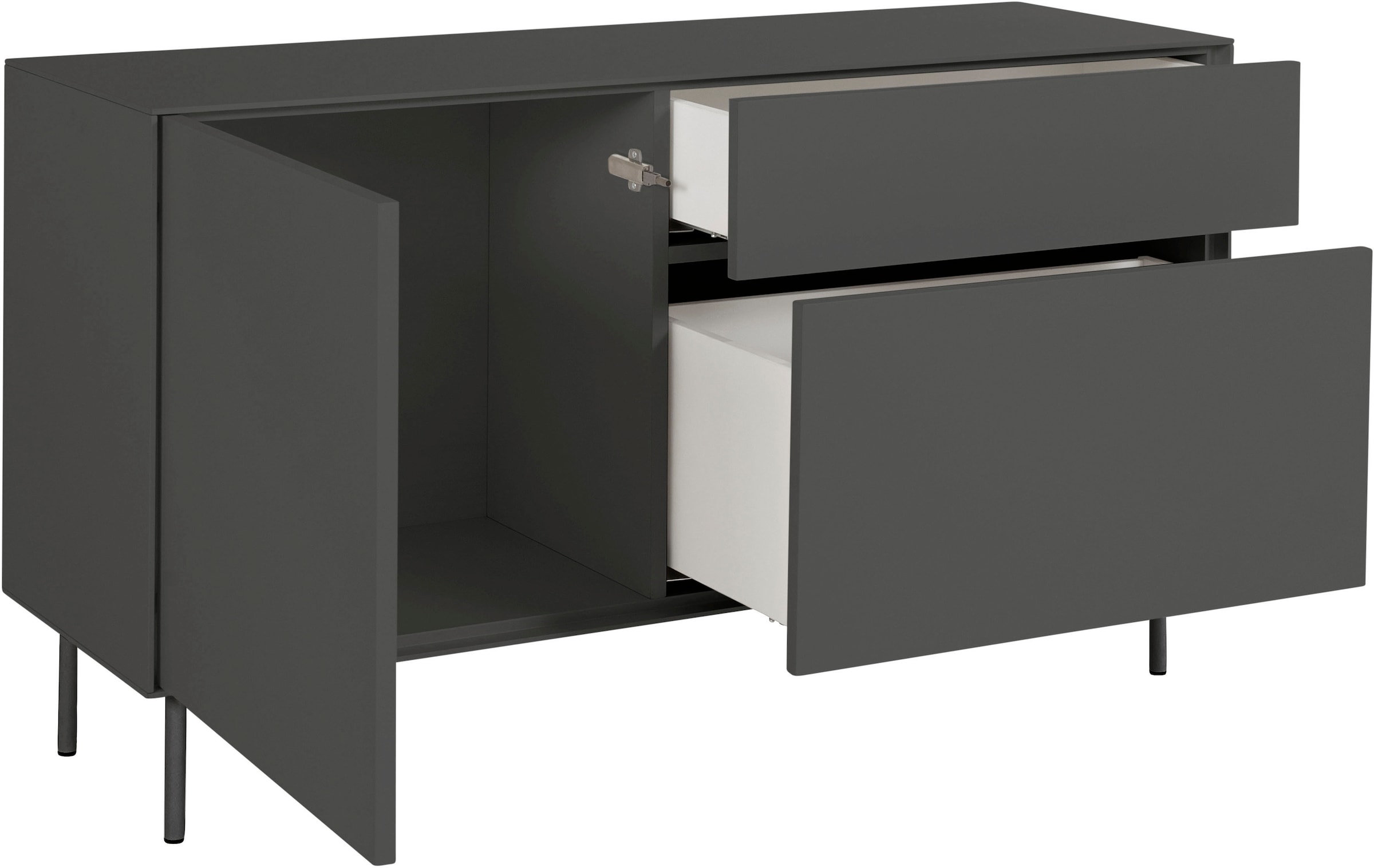 LeGer Home by Lena Gercke Lowboard »Essentials«, Breite: 127 cm, MDF lackiert, Push-to-open-Funktion