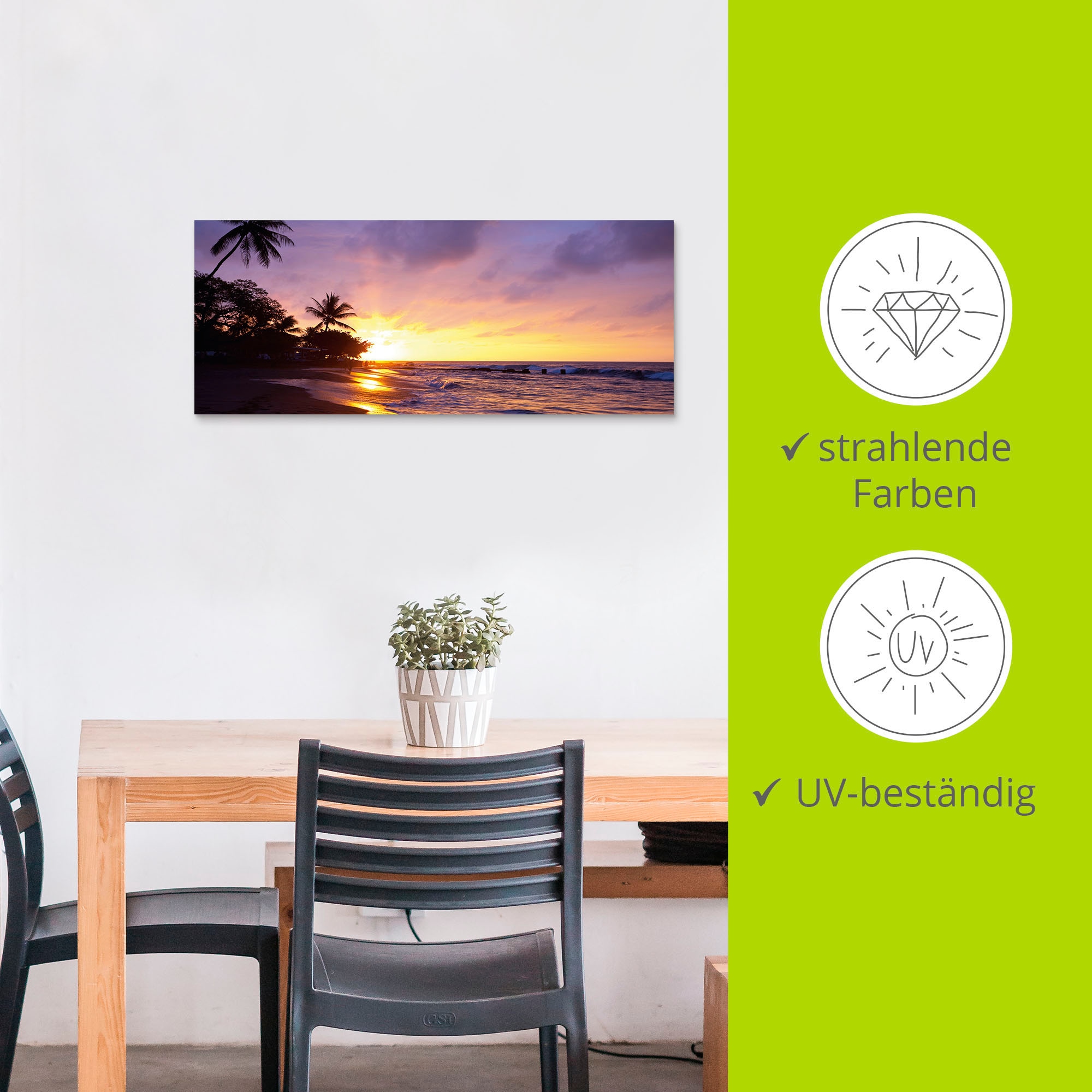 Artland Wandbild »Tropischer Strand« Sonnenaufgang & -untergang 1 Stk. tlg. als Alubild, Poster in verschied. Größen