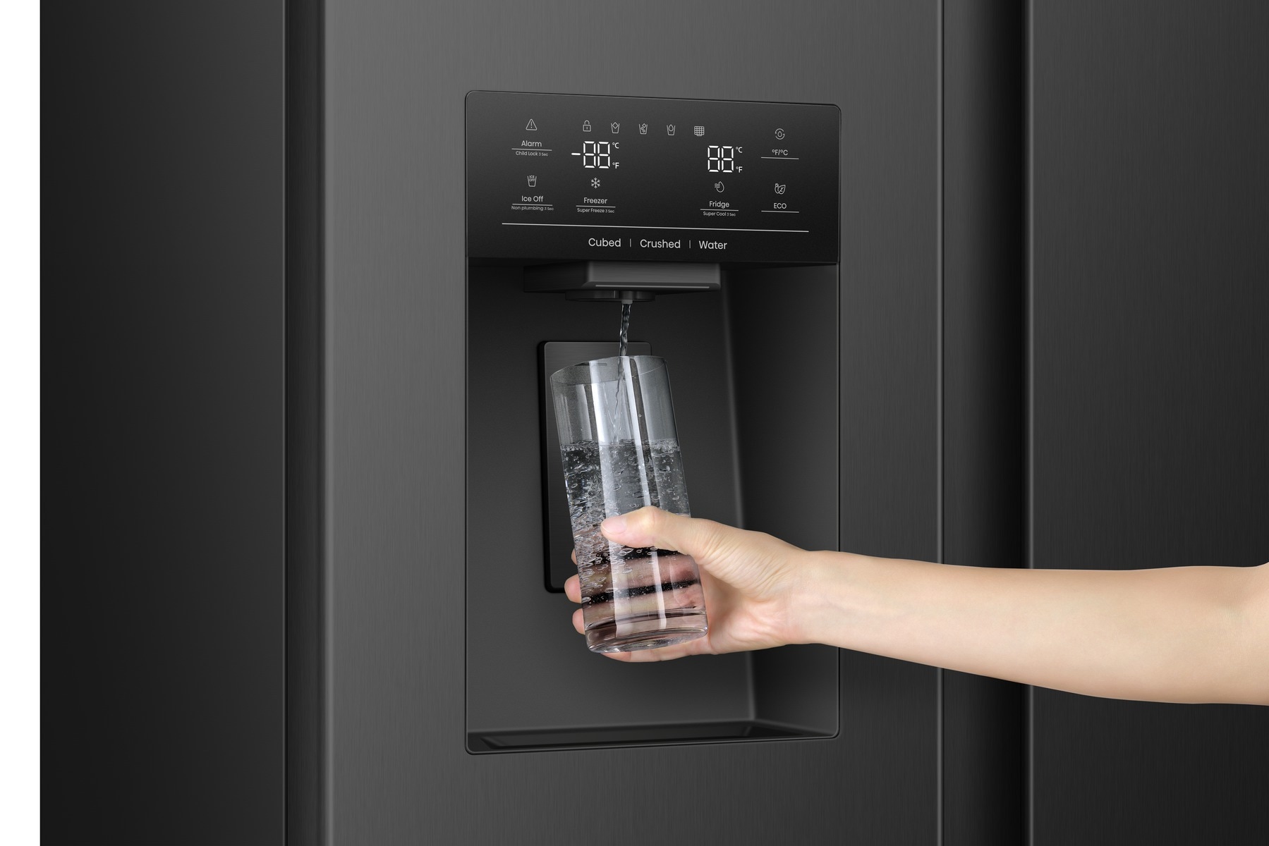 Hisense Side-by-Side »MS91528FC« 178,6 cm hoch 91,1 cm breit mit Wasser-/Eisspender, kein Festwasseranschluss dank Tank