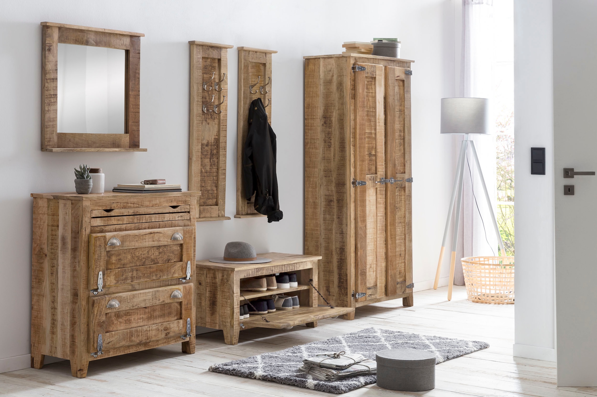 SIT Spiegel »Frigo«, Mangoholz im Antik-Look, mit Ablage, Shabby Chic,  Vintage online kaufen | mit 3 Jahren XXL Garantie