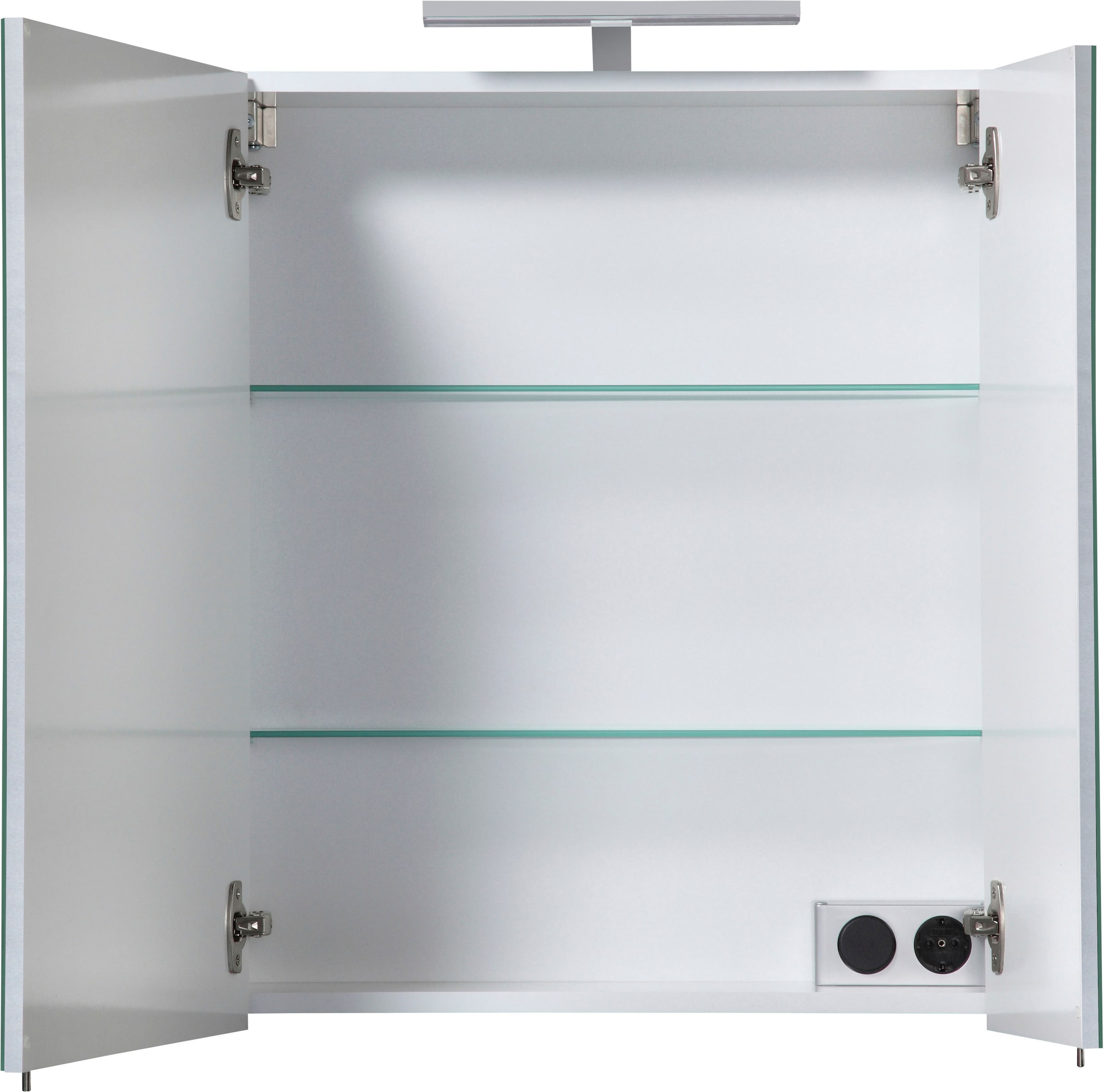 welltime Spiegelschrank »Torino«, Breite 60 cm, 2-türig, LED-Beleuchtung, Schalter-/Steckdosenbox