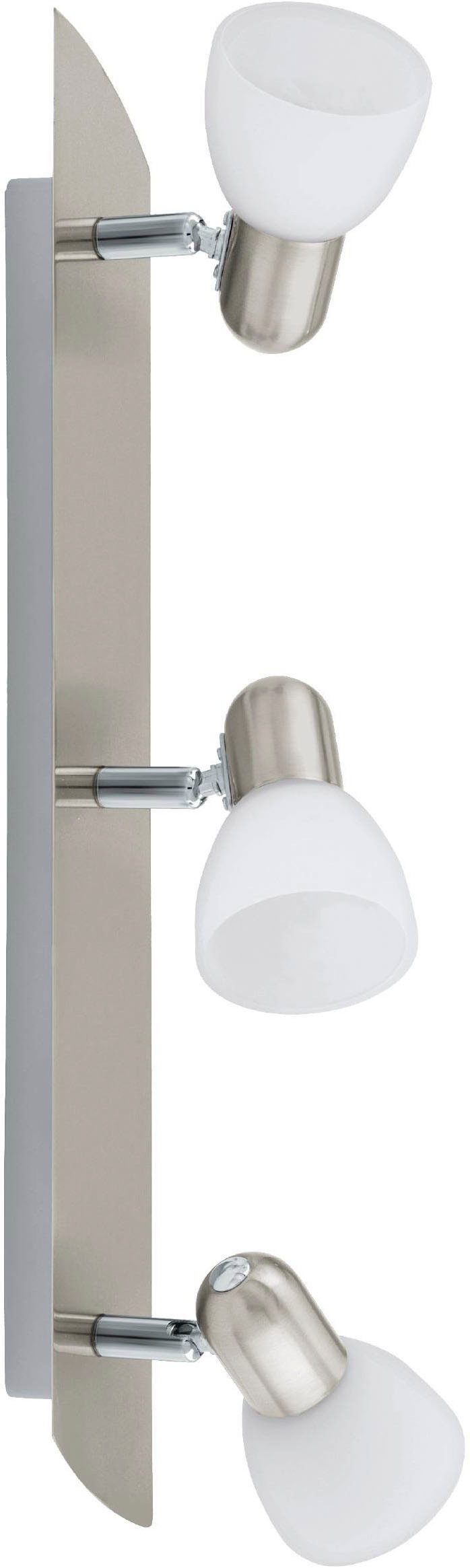 EGLO Deckenleuchte »Enea Deckenlampe, Deckenstrahler aus Metall und Glas, E14, Lampe« E14 1 Stk. Spot - L50 x B7 cm - nickel-matt - 3X40W exkl.