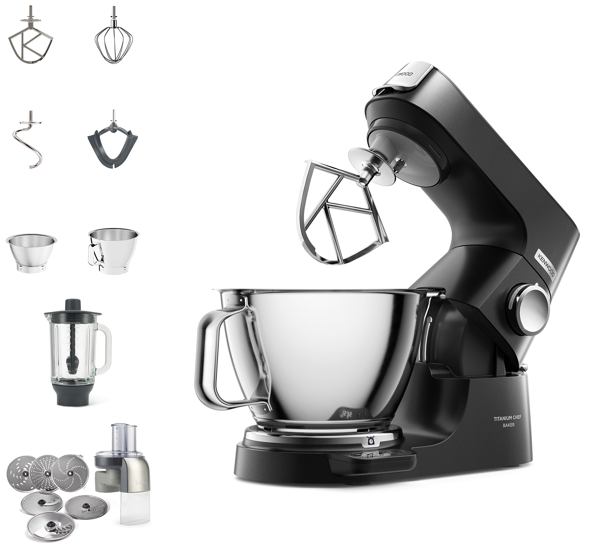 KENWOOD Küchenmaschine »Titanium Chef Baker KVC85.004BK«, Zubehör, Gratis Wert: UVP 319,-...