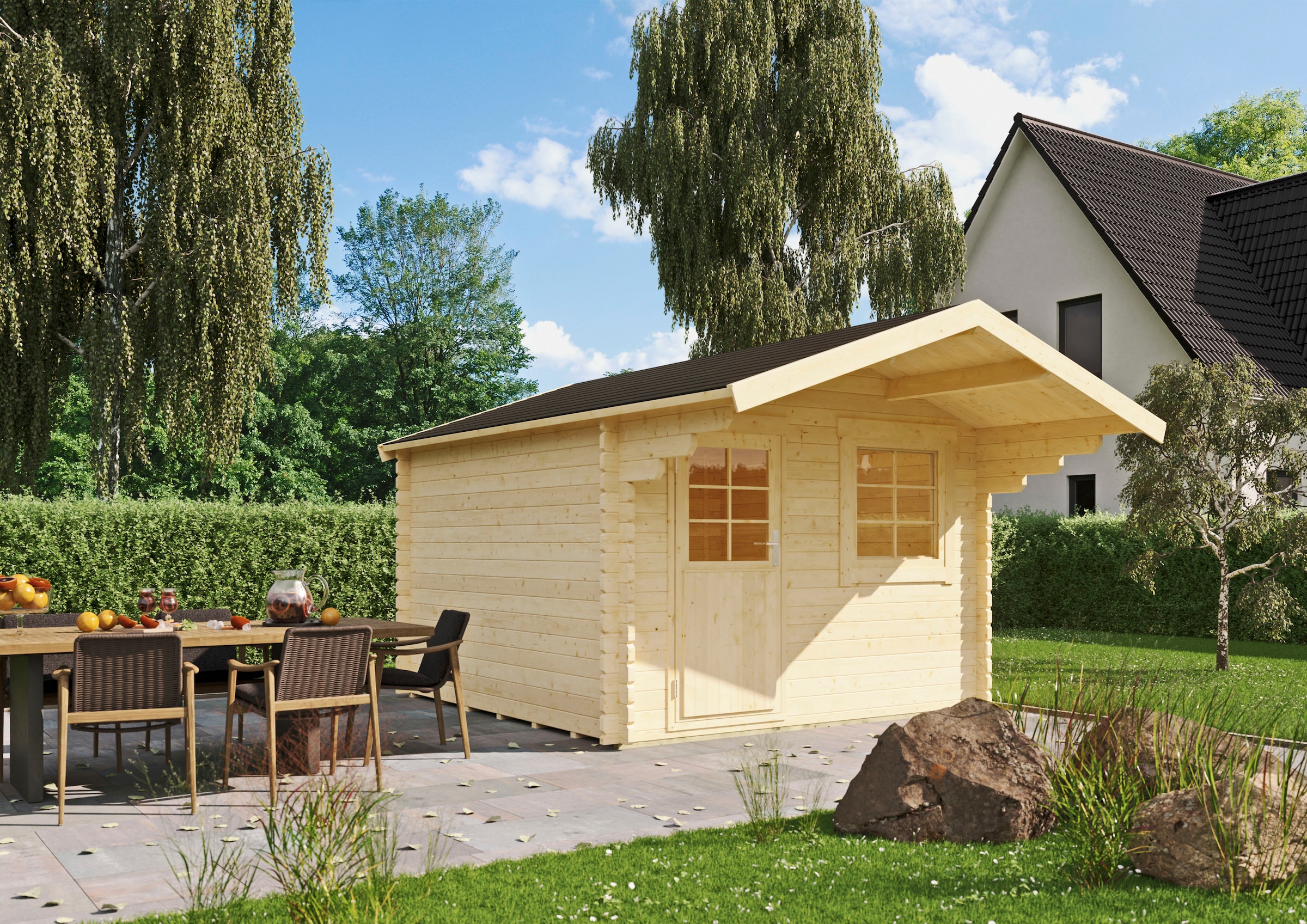 Kiehn-Holz Gartenhaus »Burgersberg«, aus naturbelassenem Fichtenholz