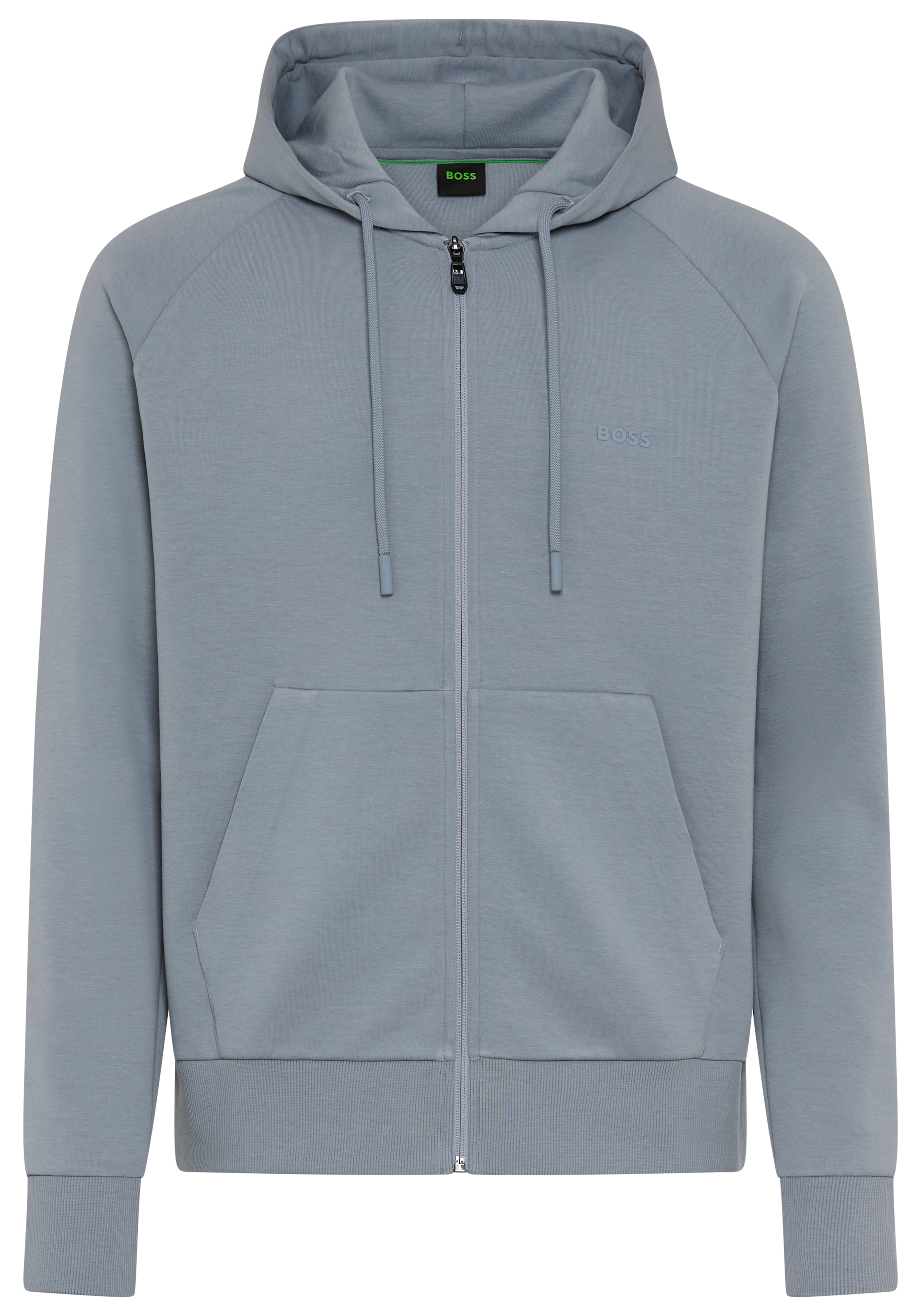 BOSS GREEN Kapuzensweatjacke »Saggy« Regular Fit, Kängurutasche, Baumwollmischung