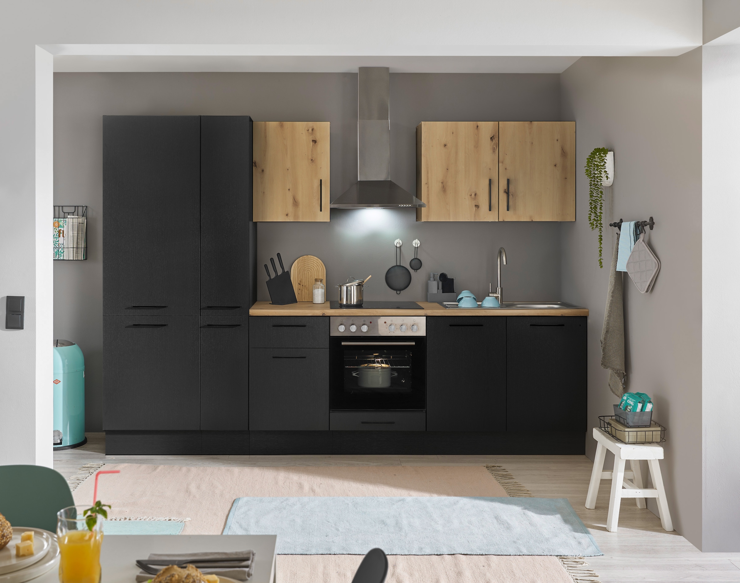BASIC by Balculina Küchenzeile »Turin«, Breite 300 cm, wahlweise mit E-Geräten