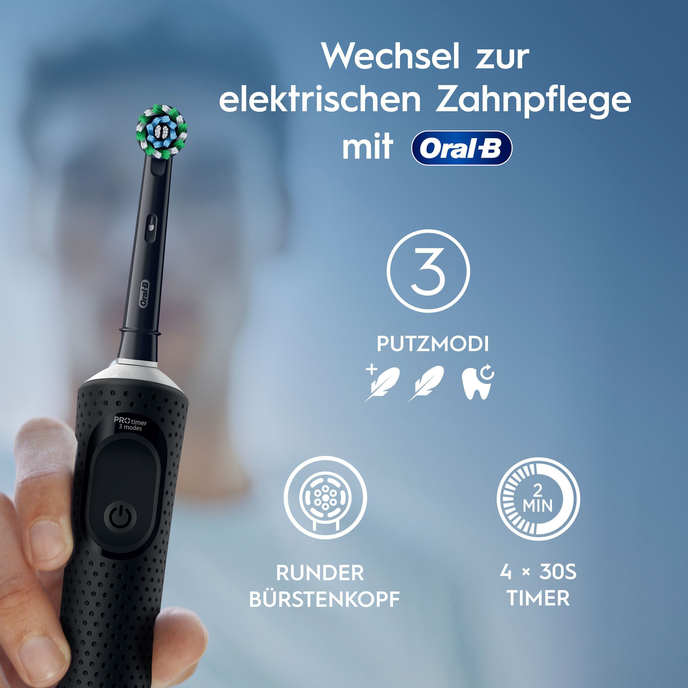 Oral-B Elektrische Zahnbürste »Vitality Pro Doppelpack« 2 Stk. Aufsteckbürsten Indikator-Borsten