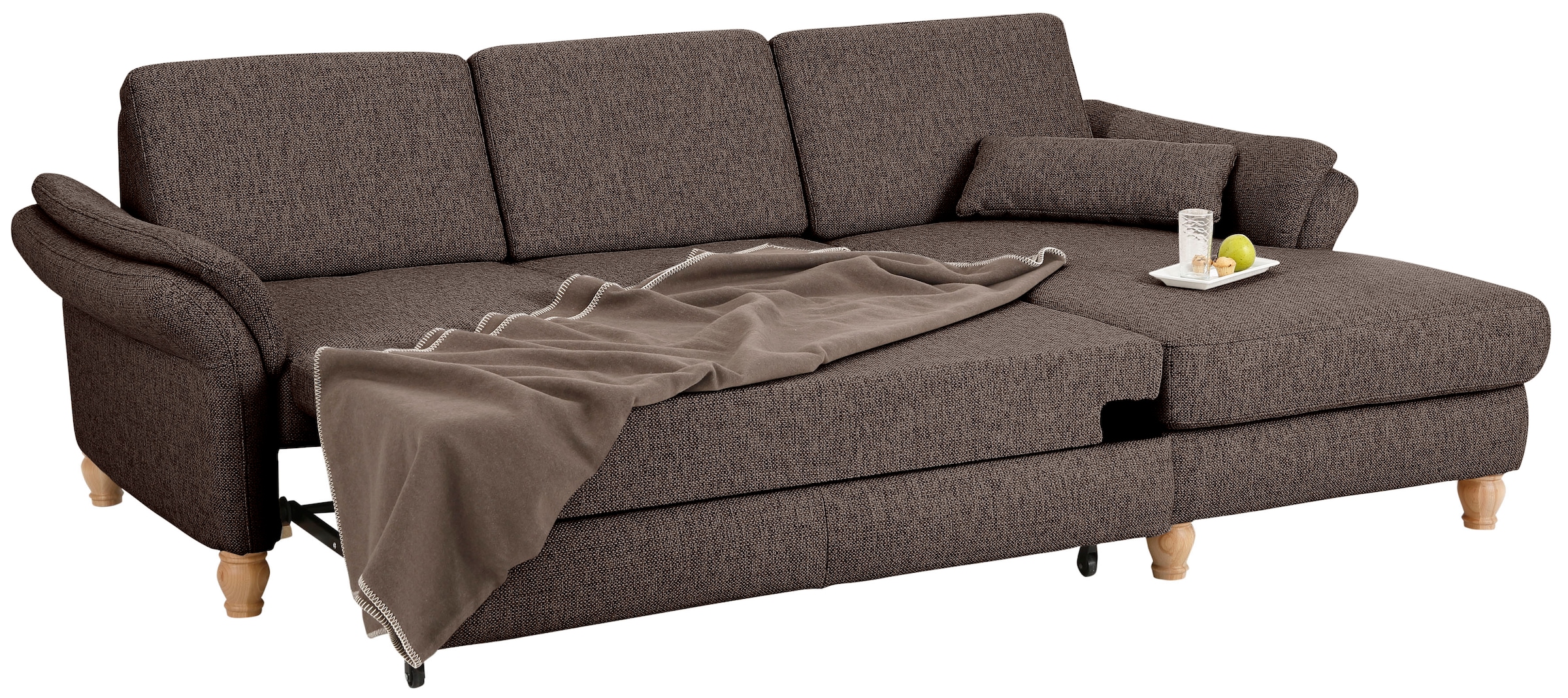 Home affaire Ecksofa »Palace L-Form«, incl. Sitztiefenverstellung, wahlweise mit Bettfunktion und Stauraum