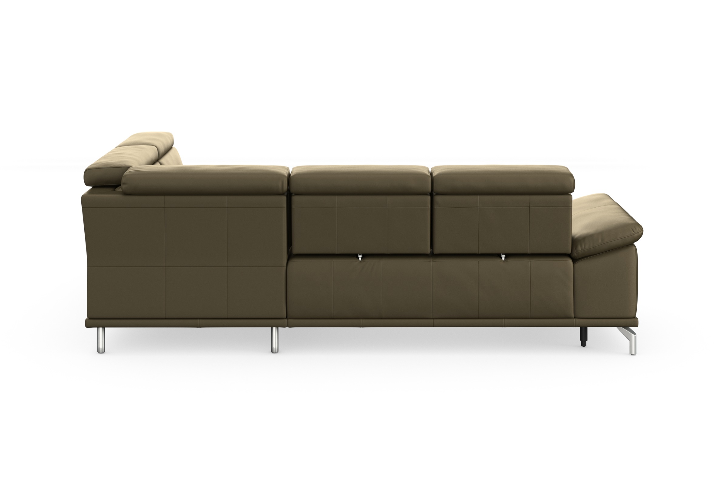 sit&more Ecksofa »Cabrio L-Form, B: 274 cm, mit Sitztiefen-, Arm- & Kopfteilverstellung«, 3 Nierenkissen, Federkern, optional Bettfunktion und Stauraum
