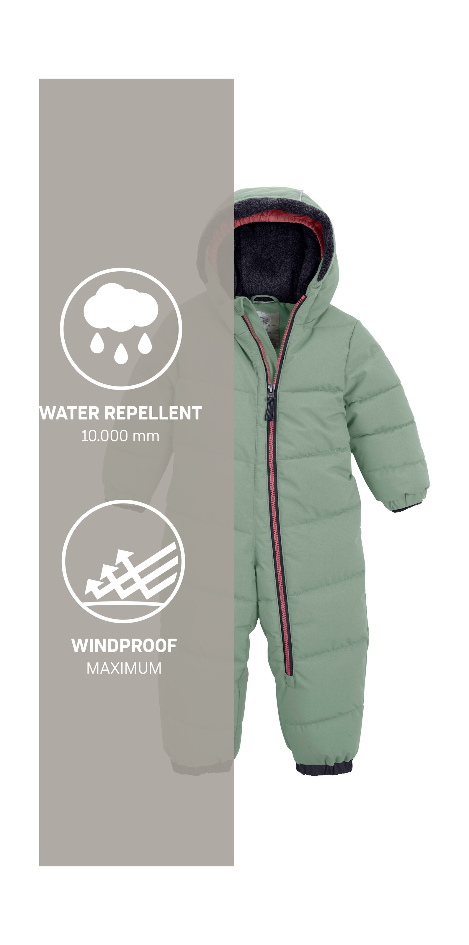 first instinct by killtec Overall »FIOW 20 MNS QLTD ONPC« Steppoverall mit Kapuze, 10.000 mm Wassersäule, Teddyfell innen