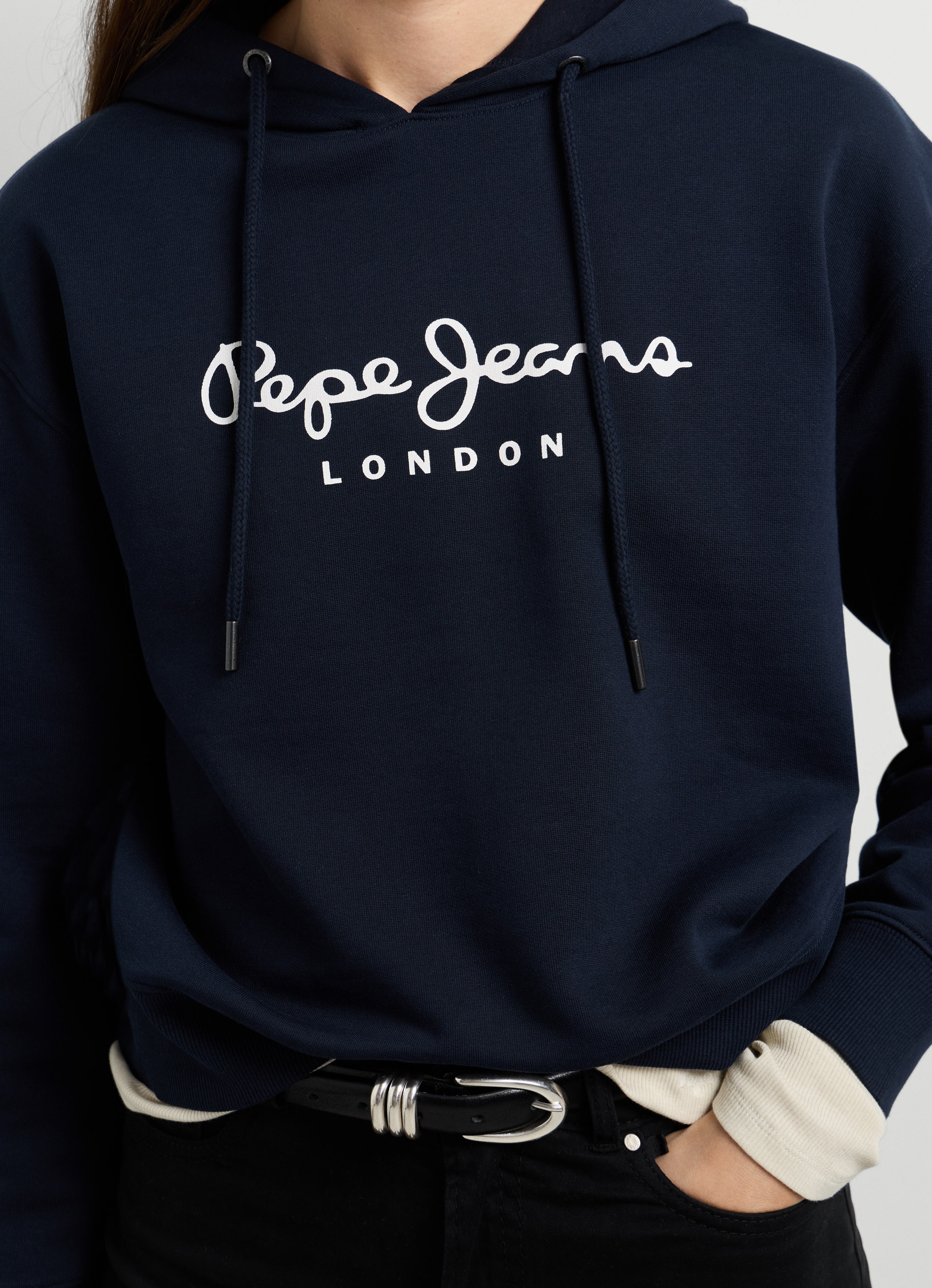 Pepe Jeans Hoodie »BADDY HOODIE«, aus einem Baumwoll-Mix, Logoschriftzug
