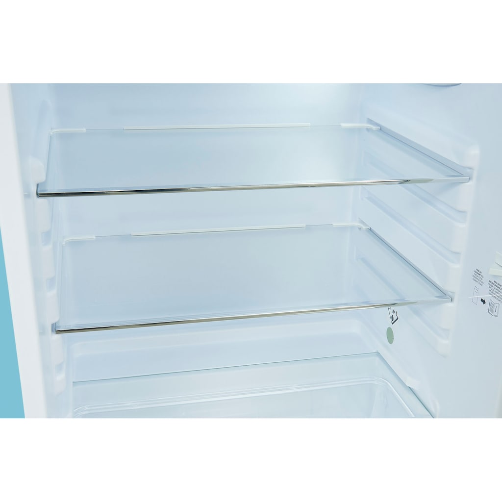 exquisit Kühlschrank »RKS120-V-H-160F«, RKS120-V-H-160F taubenblau, 89,5 cm hoch, 55 cm breit, 122 L Volumen