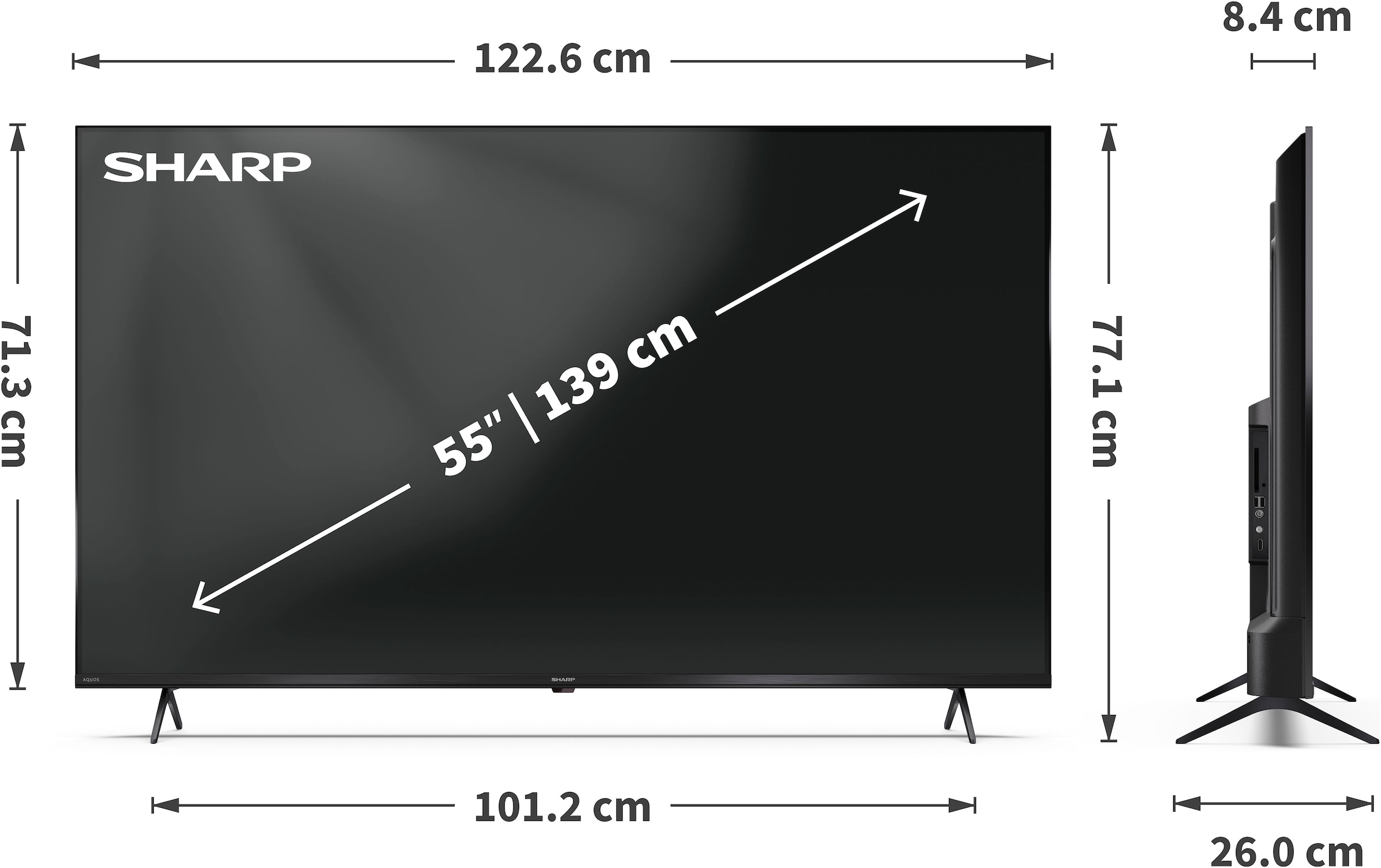Sharp QLED-Fernseher »4T-C55HMx« 139 cm/55 ″ Smart-TV