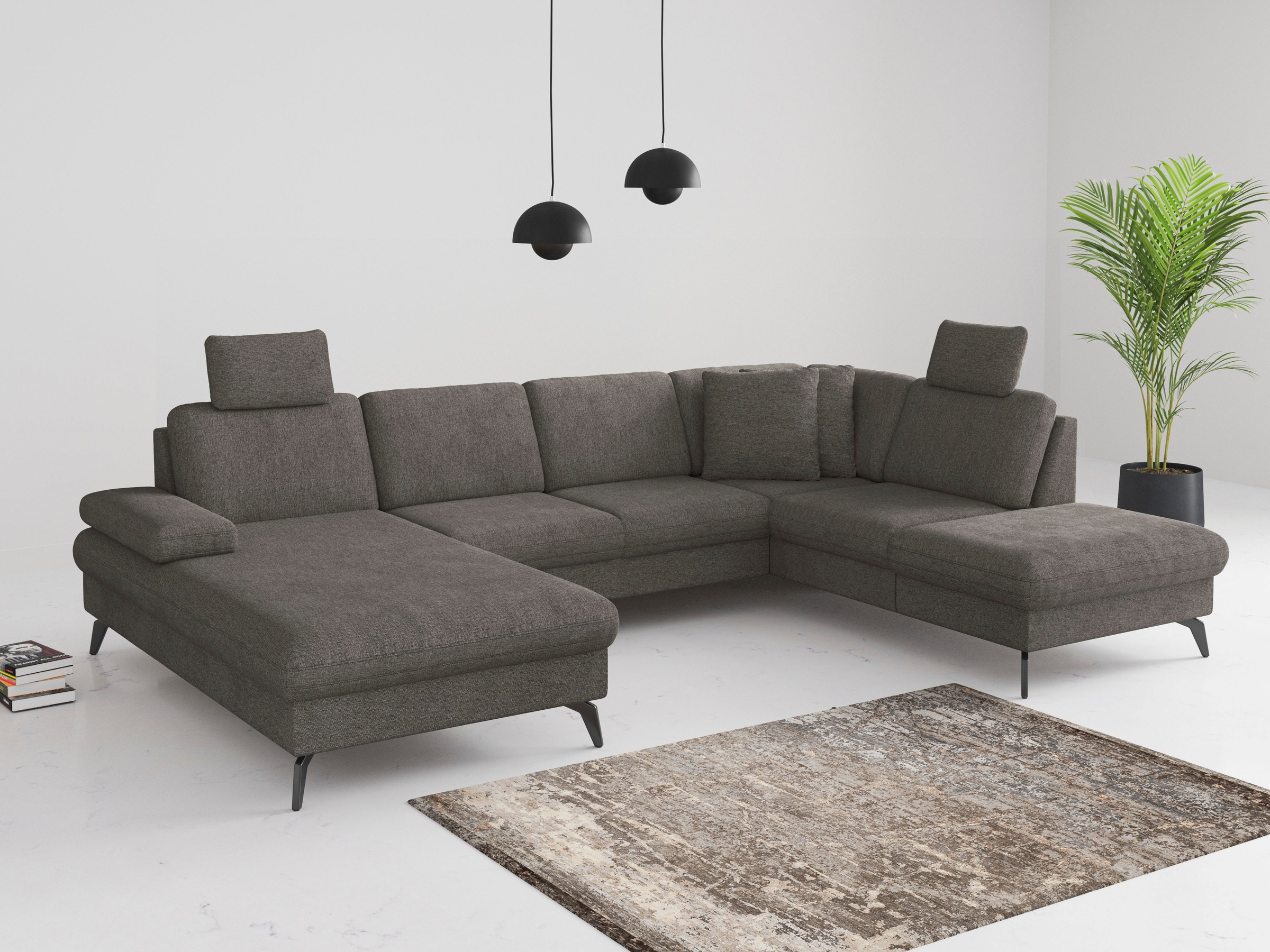 sit&more Wohnlandschaft »Morris Jubi U-Form«, inkl. Armteilfunktion und 1 Zierkissen, wahlweise mit Bettfunktion