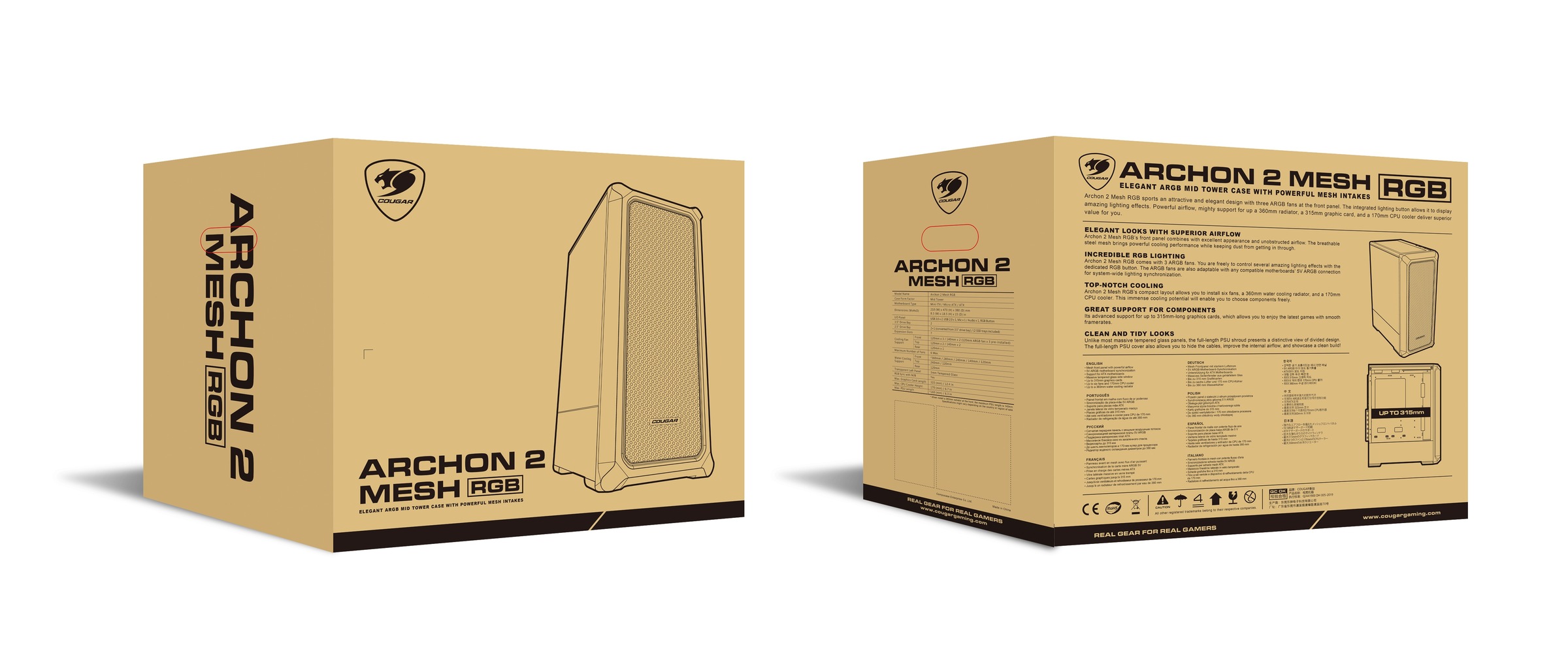 Cougar PC-Gehäuse »Archon 2 Mesh RGB, Mid Tower, Weiß«