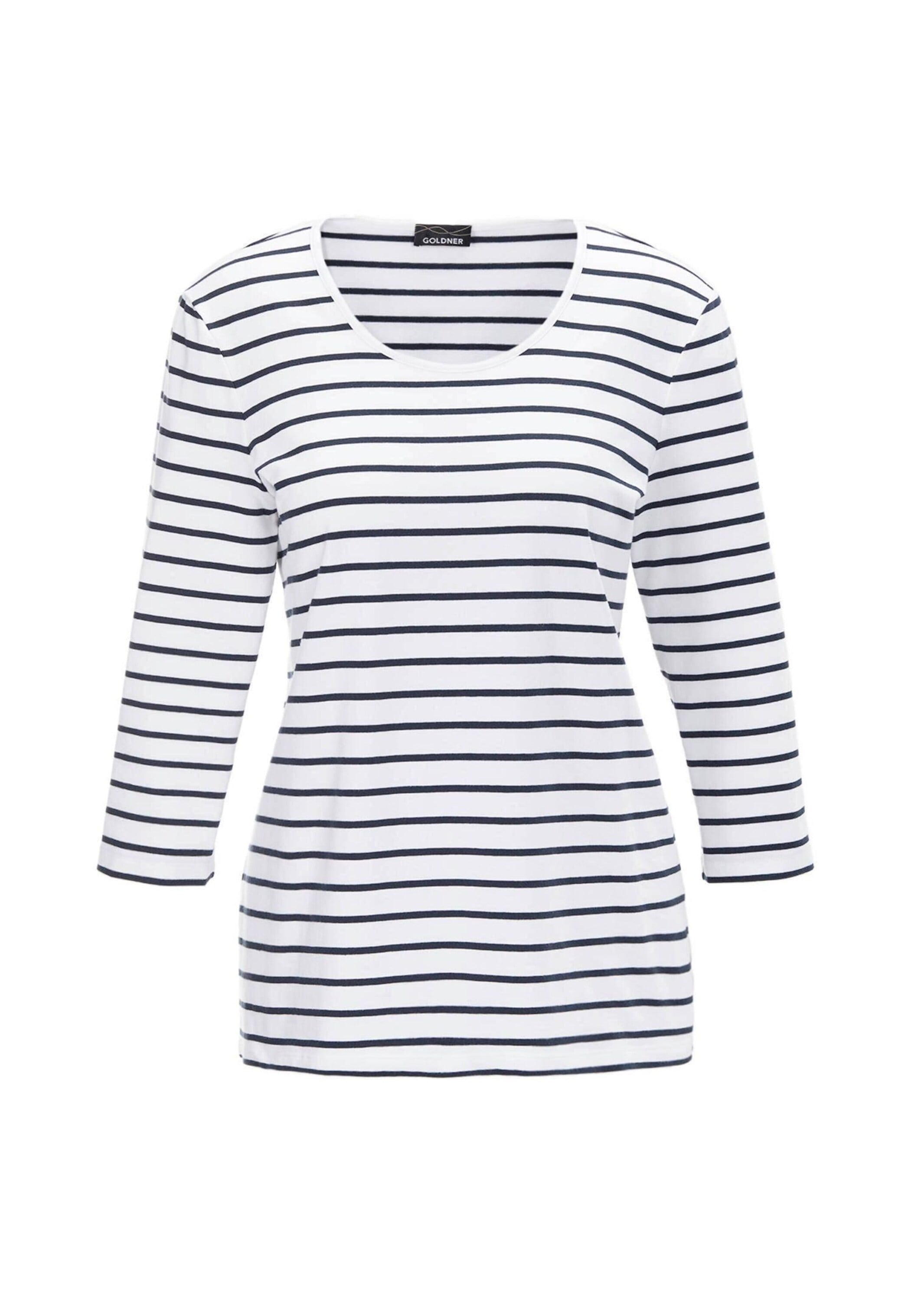 GOLDNER 3/4-Arm-Shirt »Buntgewirktes Ringelshirt« Garngefärbte und dadurch farbbeständige Ringel