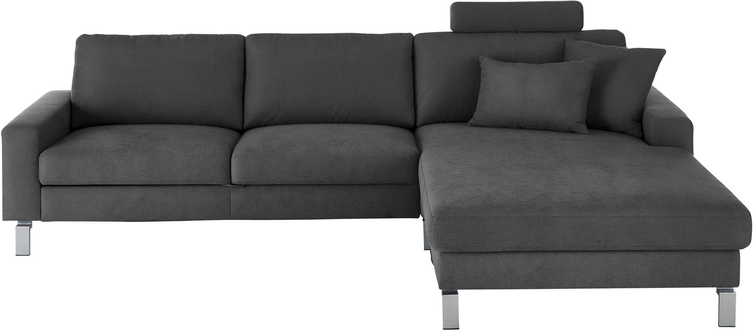 3C Candy Ecksofa »Lecce, wahlweise PUR-Schaumstoff oder Tonnentaschenfederkern«, Bett im 2,5-Sitzer, teilmotorische Schlaffunktion im Longchair, L-Form