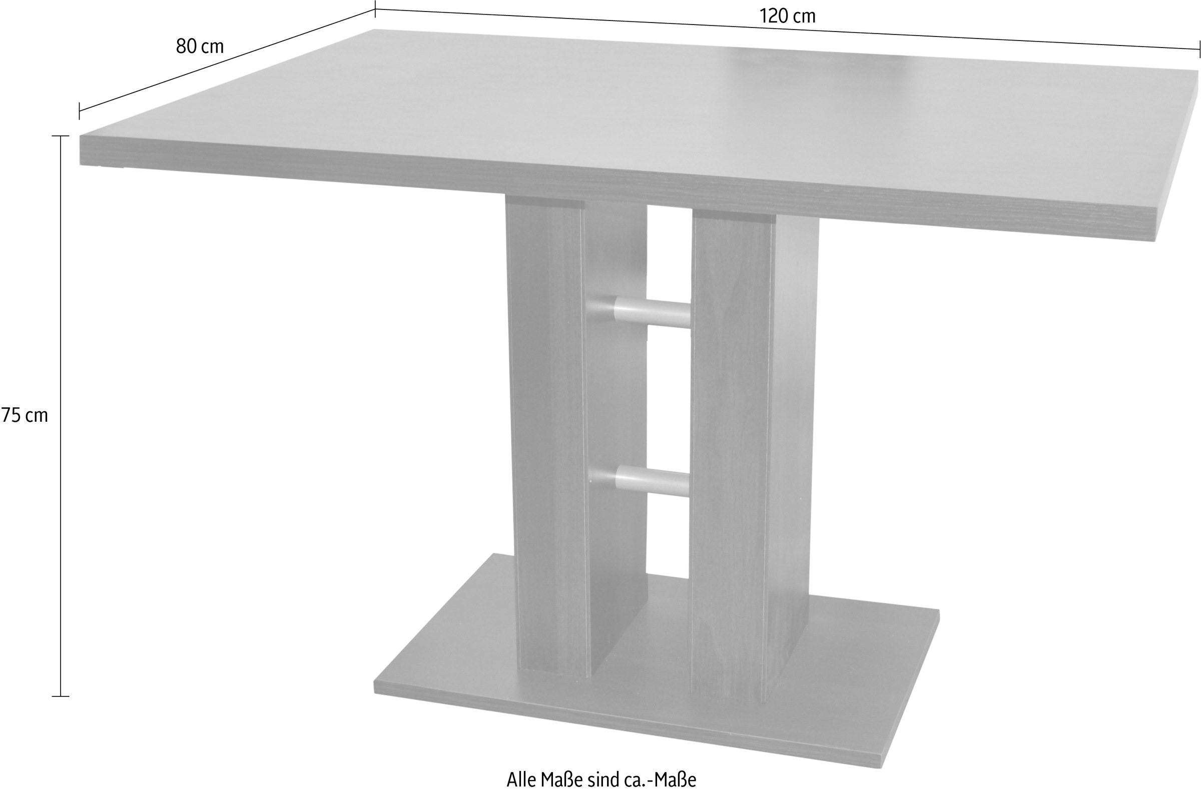 HOFMANN LIVING AND MORE Essgruppe »5tlg. Tischgruppe« Spar-Set, 5tlg. Tischgruppe, 5 Stk. tlg. Stühle montiert