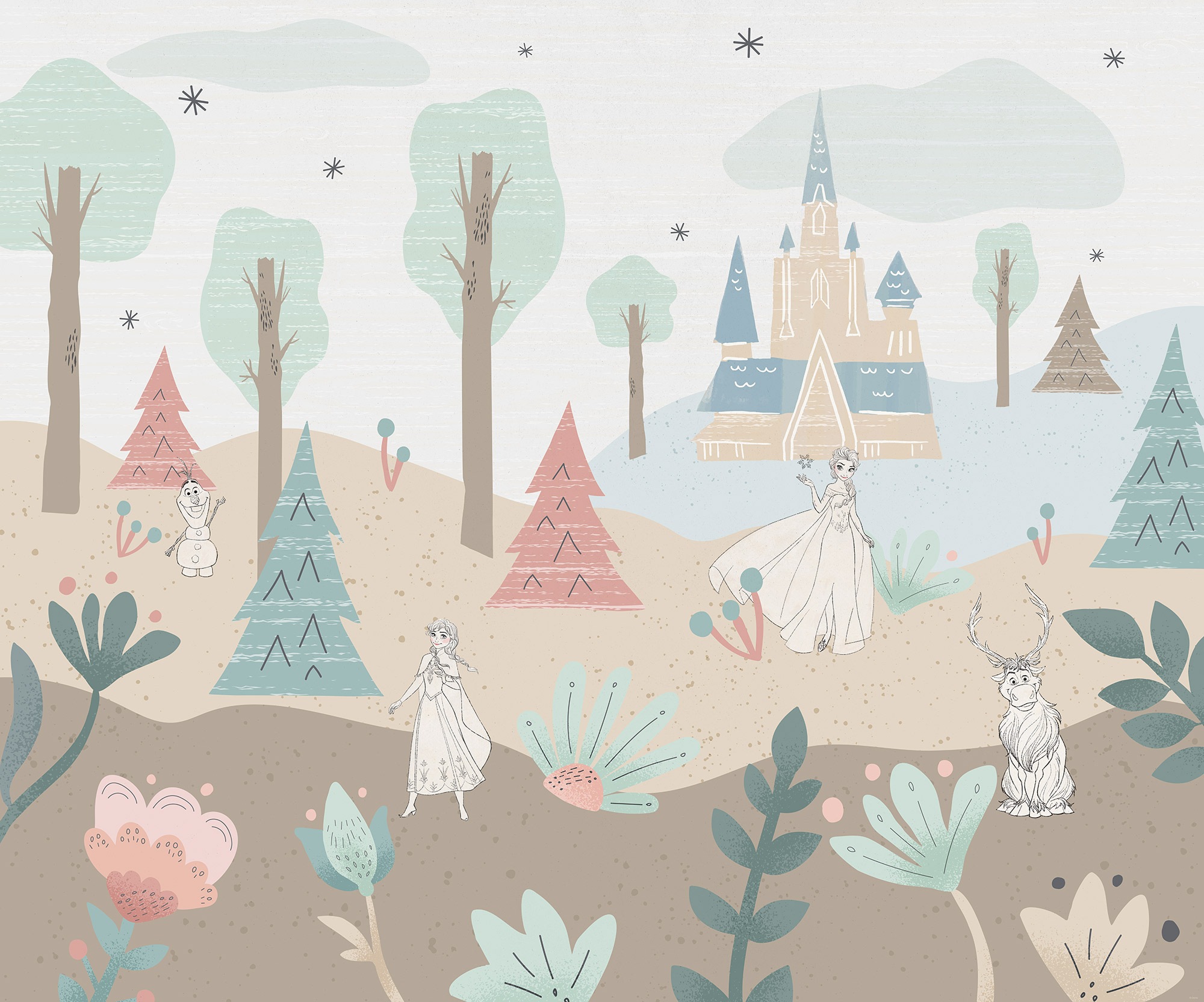 Komar Kindertapete »Disney Frozen Castle Playground«, bedruckt