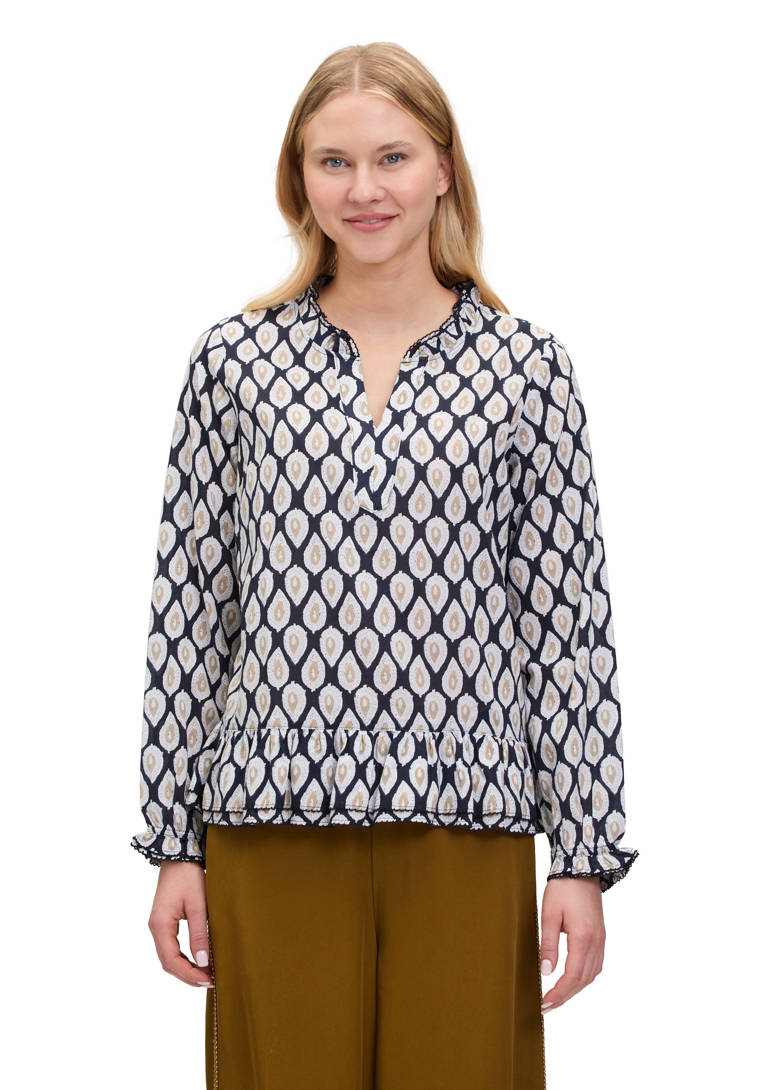 Cartoon Klassische Bluse »Casual-Bluse mit Raffung«