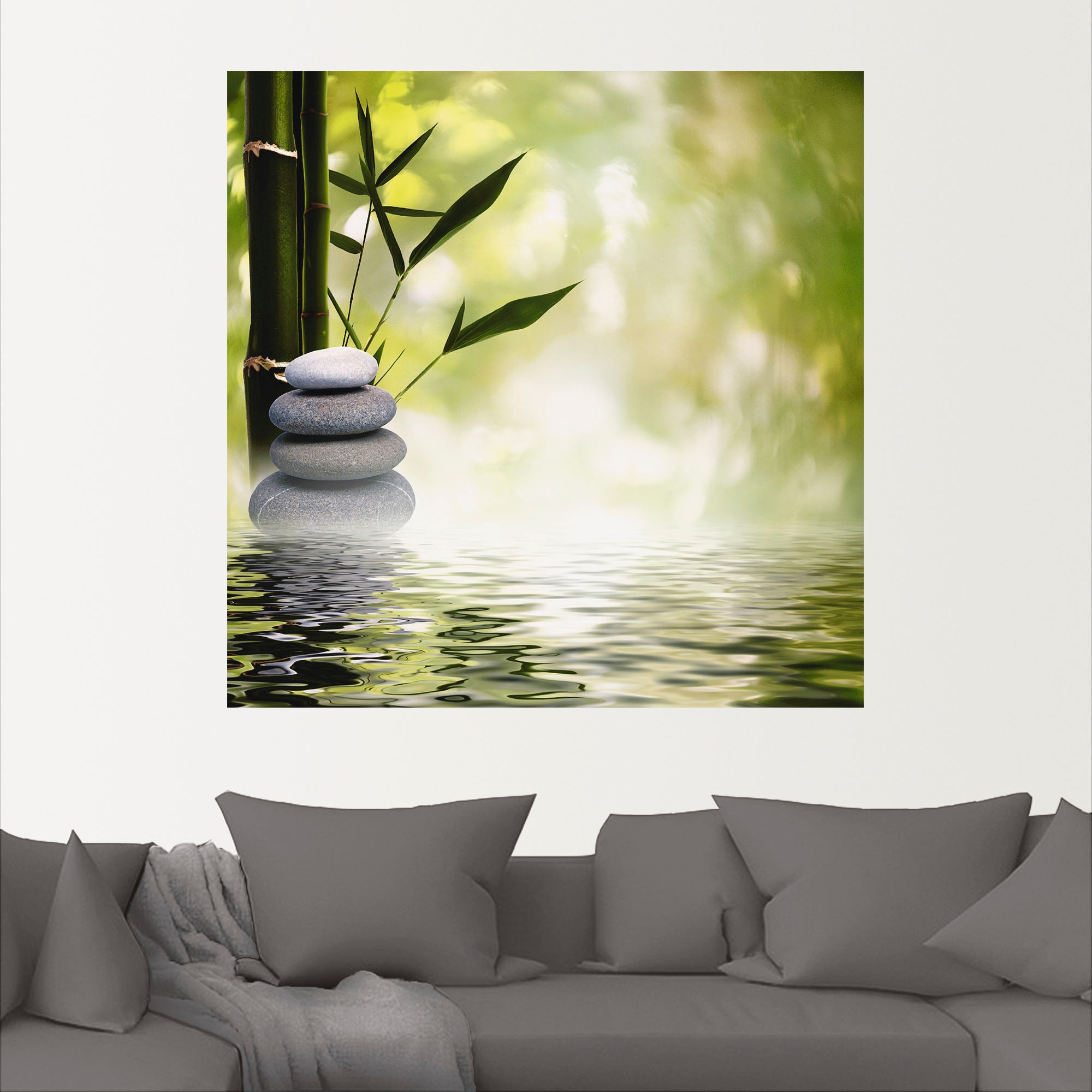 Artland Wandbild »Asiatische Spa Steine«, Spa, (1 St.), als Alubild, Outdoorbild, Leinwandbild, Poster, Wandaufkleber
