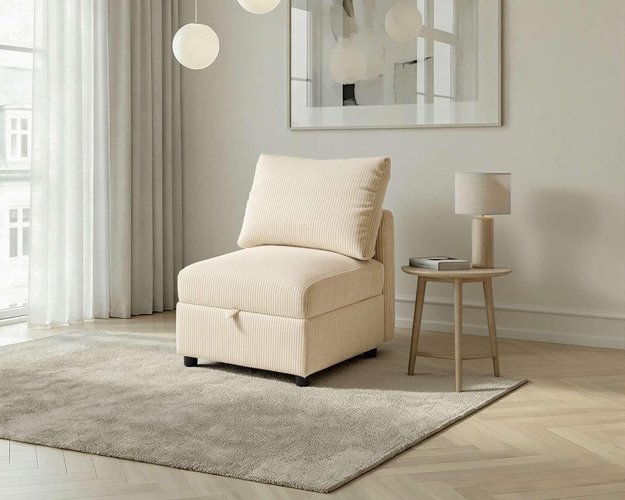 Dorel Home Sessel »STILHUS Sofa-Mittel-Element, mit Stauraum, Breite 65 cm, Cord-Bezug« als Modul oder separat verwendbar - individuell kombinierbar