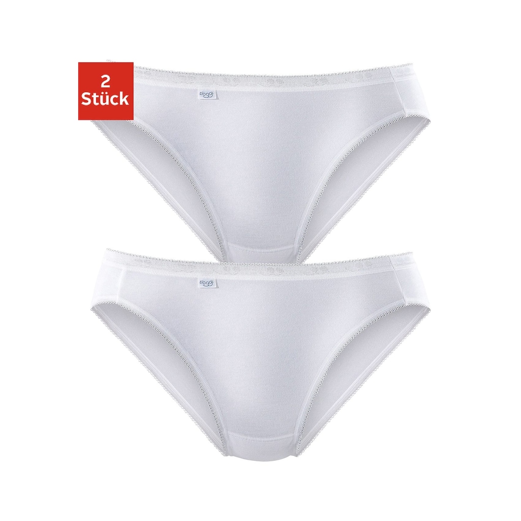 sloggi Jazz-Pants Slips »Basic+ Tai 2P«, (Packung, 2 St.), mit elastischer Mäusezähnchenkante