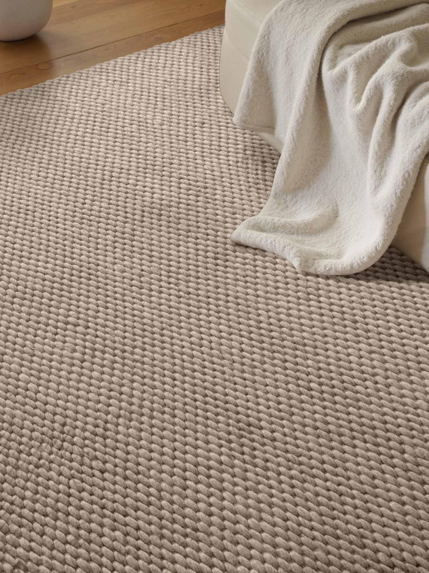 ELLE DECORATION Wollteppich »Beans« rechteckig 10 mm Höhe Handweb Teppich Wolle, Perlenstruktur, Wohnzimmer, Schlafzimmer, Flur
