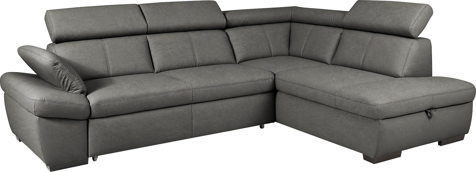exxpo - sofa fashion Ecksofa »Salerno, klassisch modernes Funktionssofa, hoher Sitzkomfort, L-Form« inkl. Kopf- und Armteilverstellung, wahlweise mit Bettfunktion