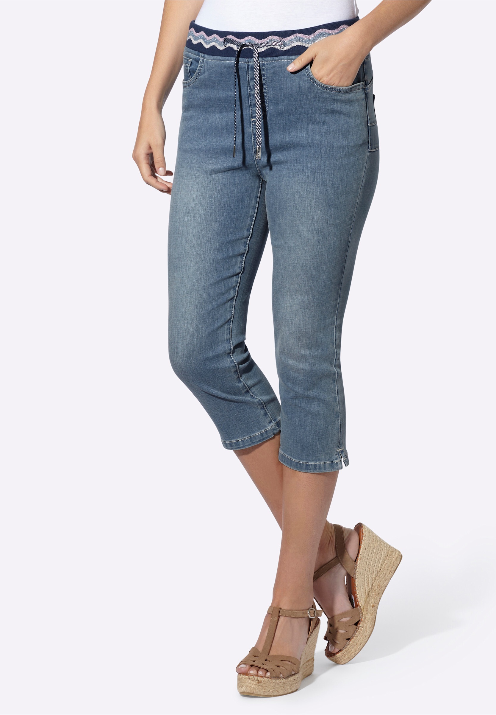 heine 5-Pocket-Jeans »Capri-Jeans Push-up-Jeans zum Reinschlüpfen«