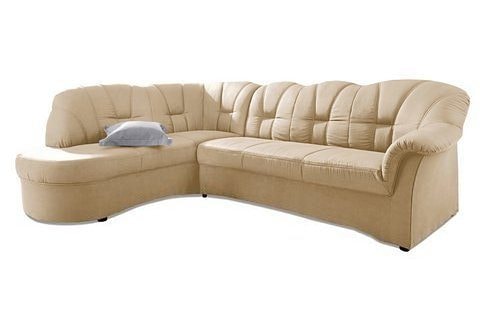 DOMO collection Ecksofa »Papenburg, zeitlose Rückensteppung, elegante Armlehne, L-Form« mit Ottomane, wahlweise mit Bettfunktion, OTTOs Choice