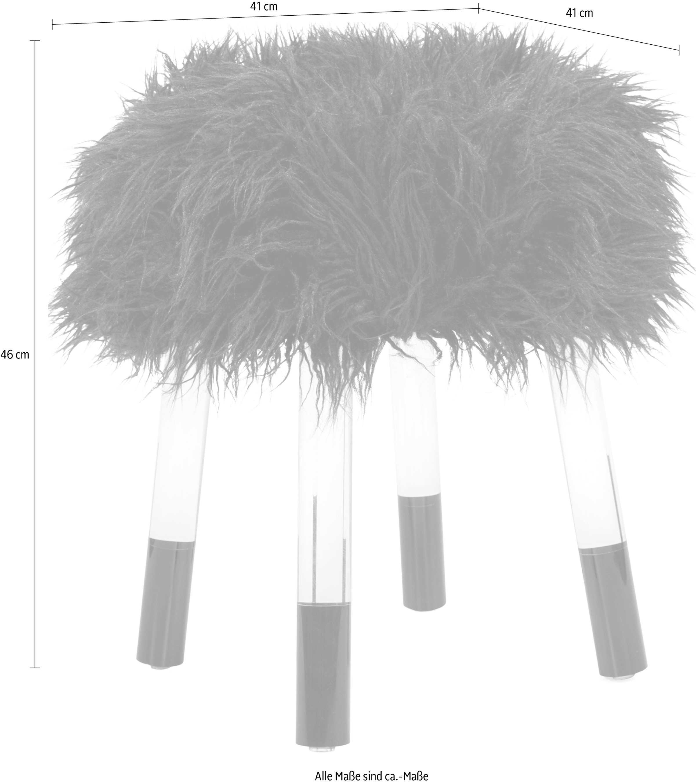 Kayoom Sitzhocker »Fellhocker Laika 110, stilvoller Hocker mit Kunstfell, runde Form«, (1 St.), bequem, elegant, modern, runde Form, runde Form