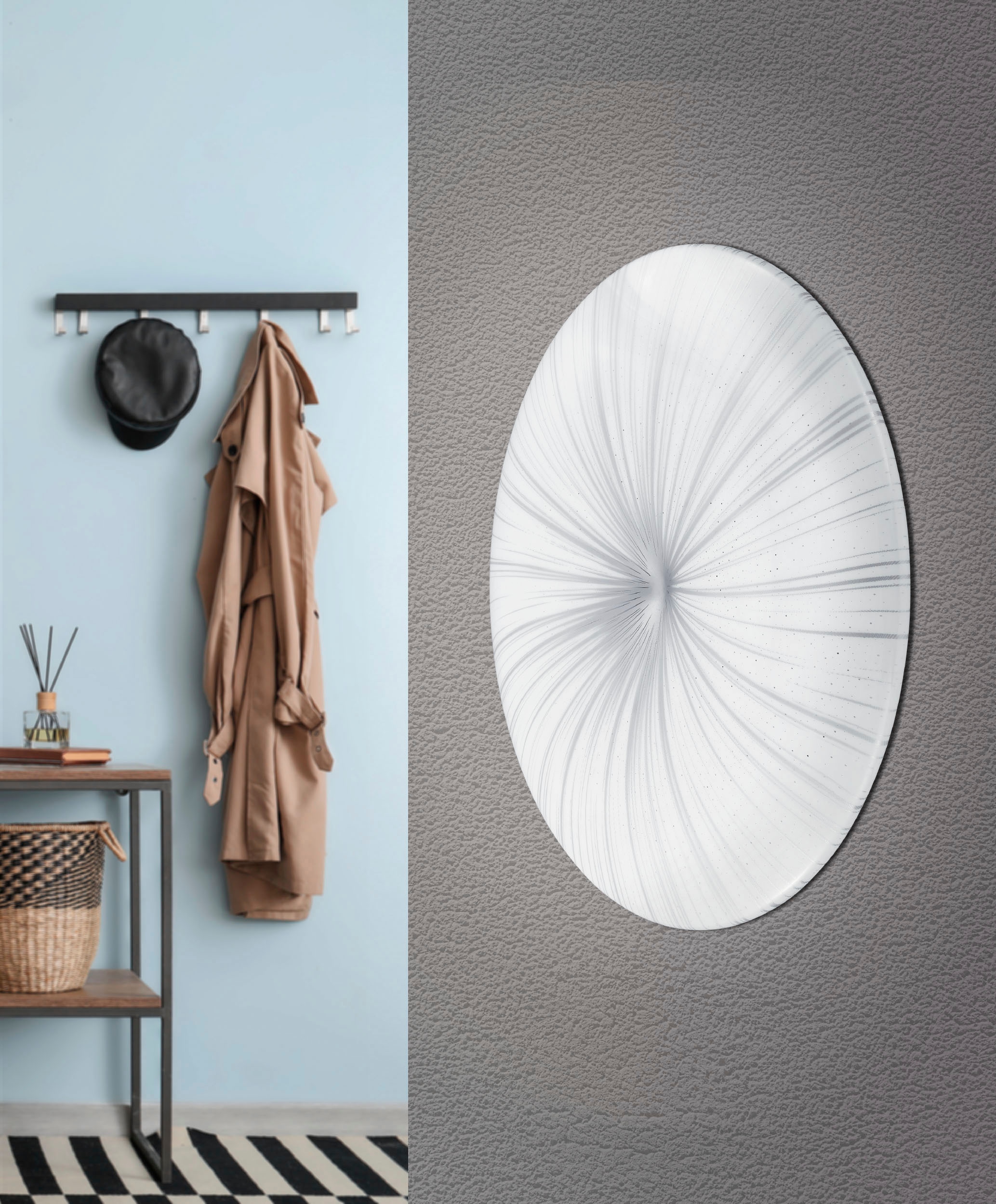 EGLO Deckenleuchte »NIEVES Deckenlampe, Kristalleffekt, weiß, silber, Kunststoff, Metall«, Leuchtmittel LED-Modul | LED fest integriert, Wohnzimmerlampe, Schlafzimmer, Küche, Flur, zeitloses Design, 31x6cm