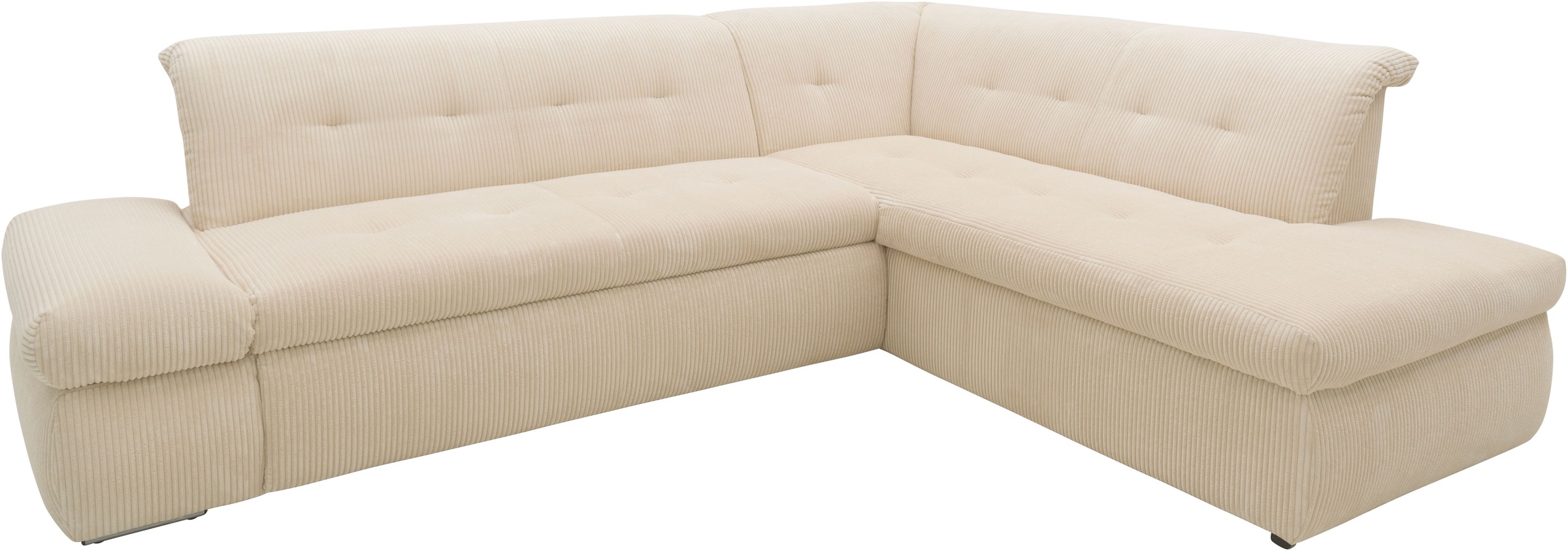 DOMO collection Ecksofa »Moric L-Form«, wahlweise mit Bettfunktion und Armlehnenverstellung, auch in Cord