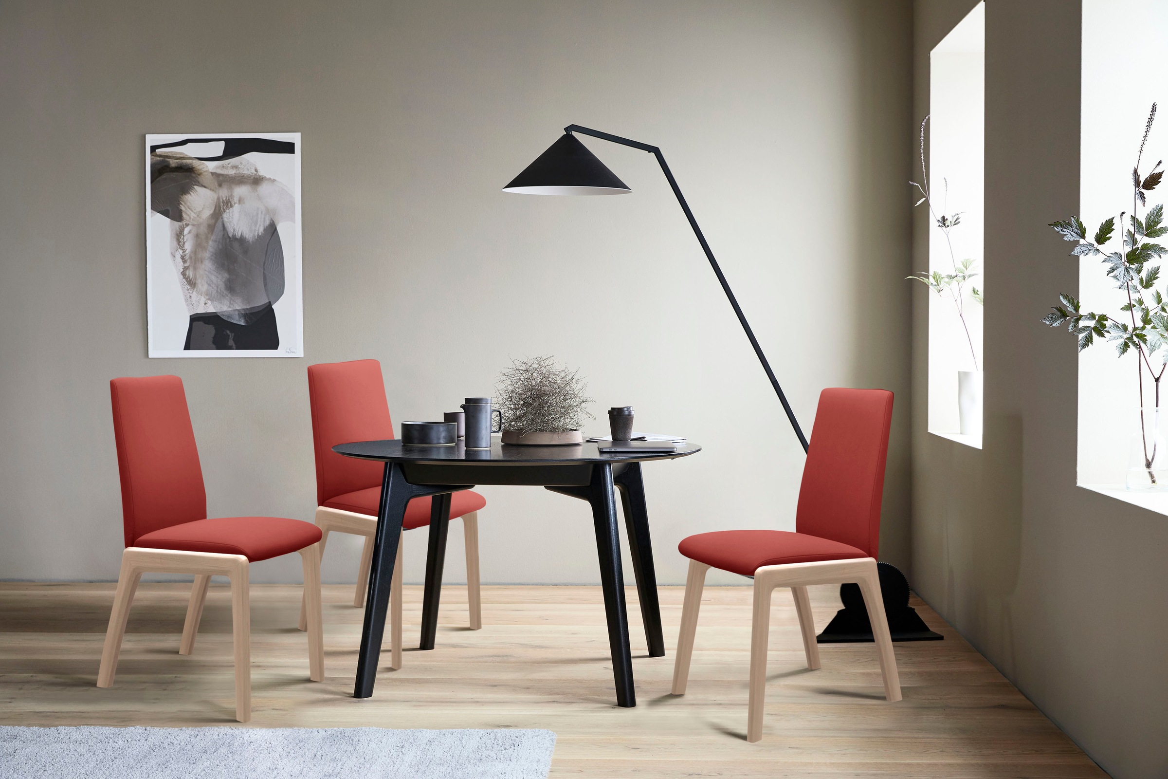 Stressless® Polsterstuhl »Laurel«, Microfaser DINAMICA, Low Back, Größe M, mit abgerundeten Beinen in Eiche natur