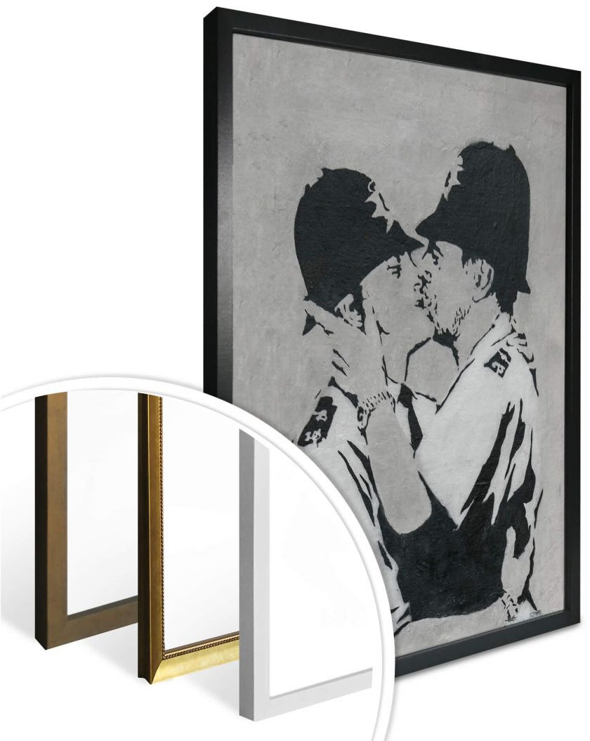 Wandposter Kissing bestellen Wandbild, auf Rechnung »Graffiti Bild, St.), Menschen, Poster, (1 Policemen«, Bilder Wall-Art Poster