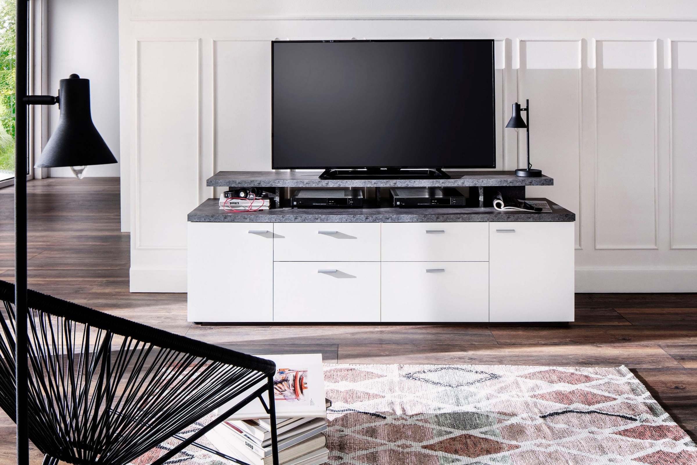 INOSIGN TV-Board »Messina«, (1 St.), Lowboard mit TV-Aufsatz - Für Fernseher bis zu 60 Zoll