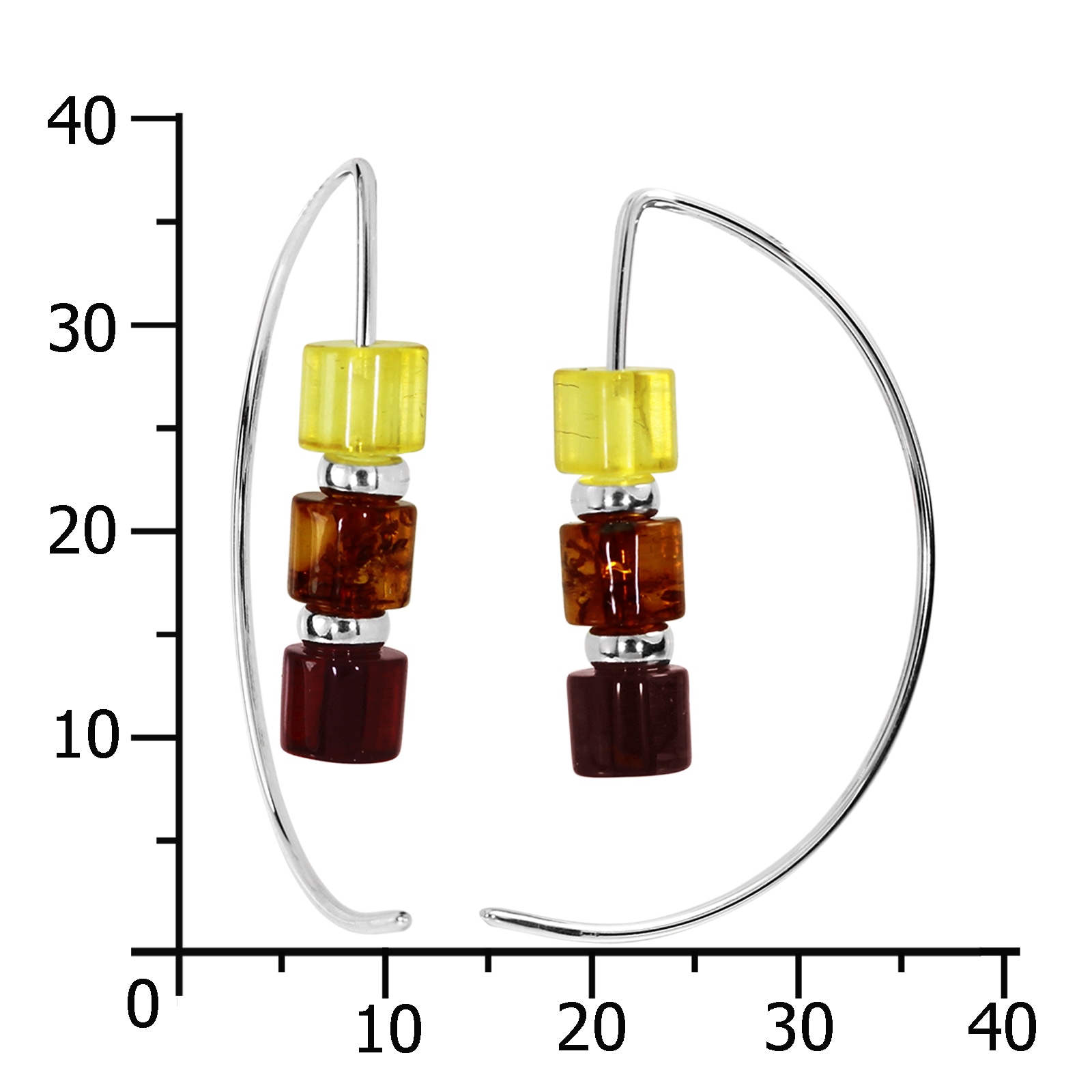 OSTSEE-SCHMUCK Paar Ohrhänger »- Walze - Silber 925/000 - Bernstein«