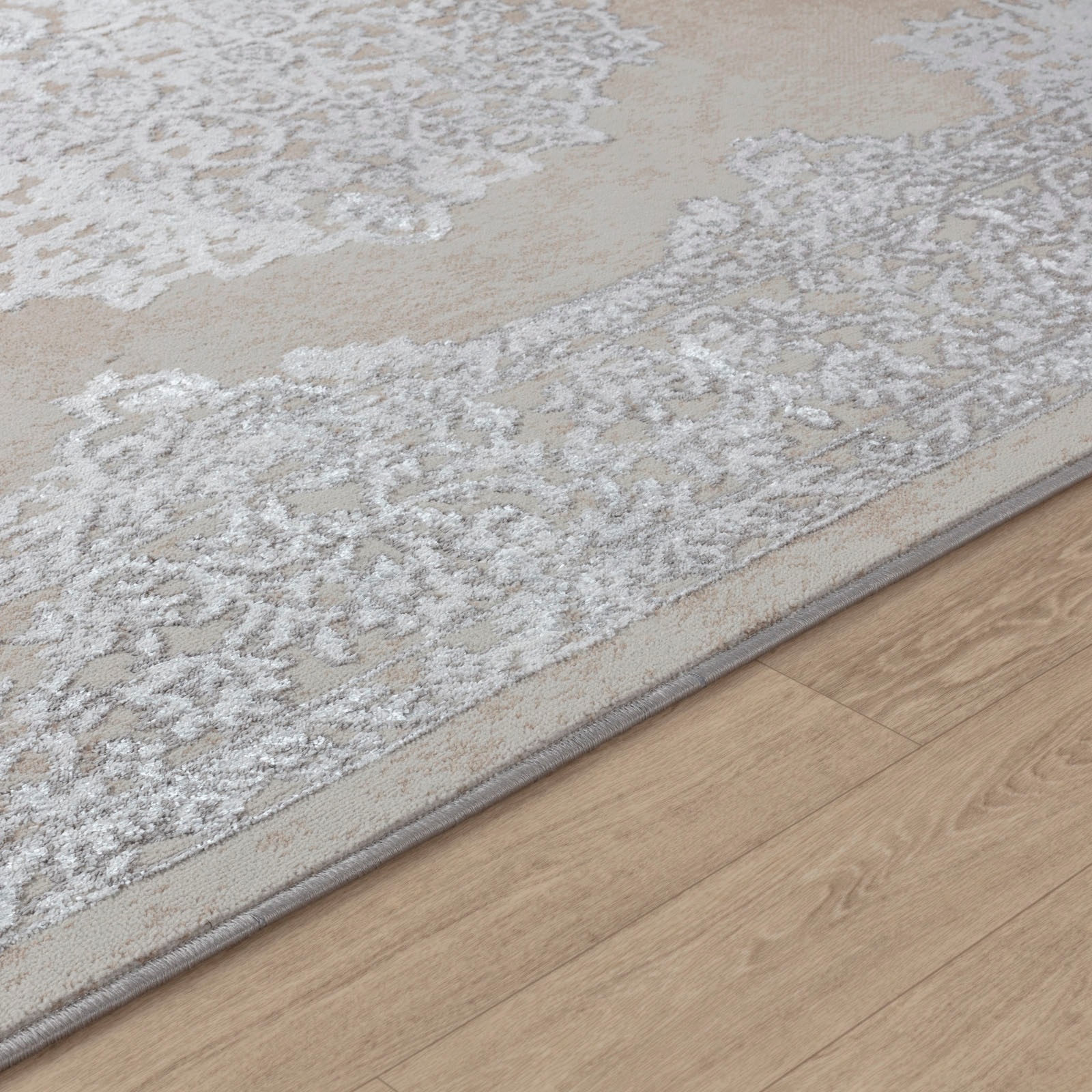 Livabliss Teppich »LOCKPORT«, rechteckig, 10 mm Höhe, Kurzflor Orientteppich, Wohnzimmer, Schlafzimmer, Beige