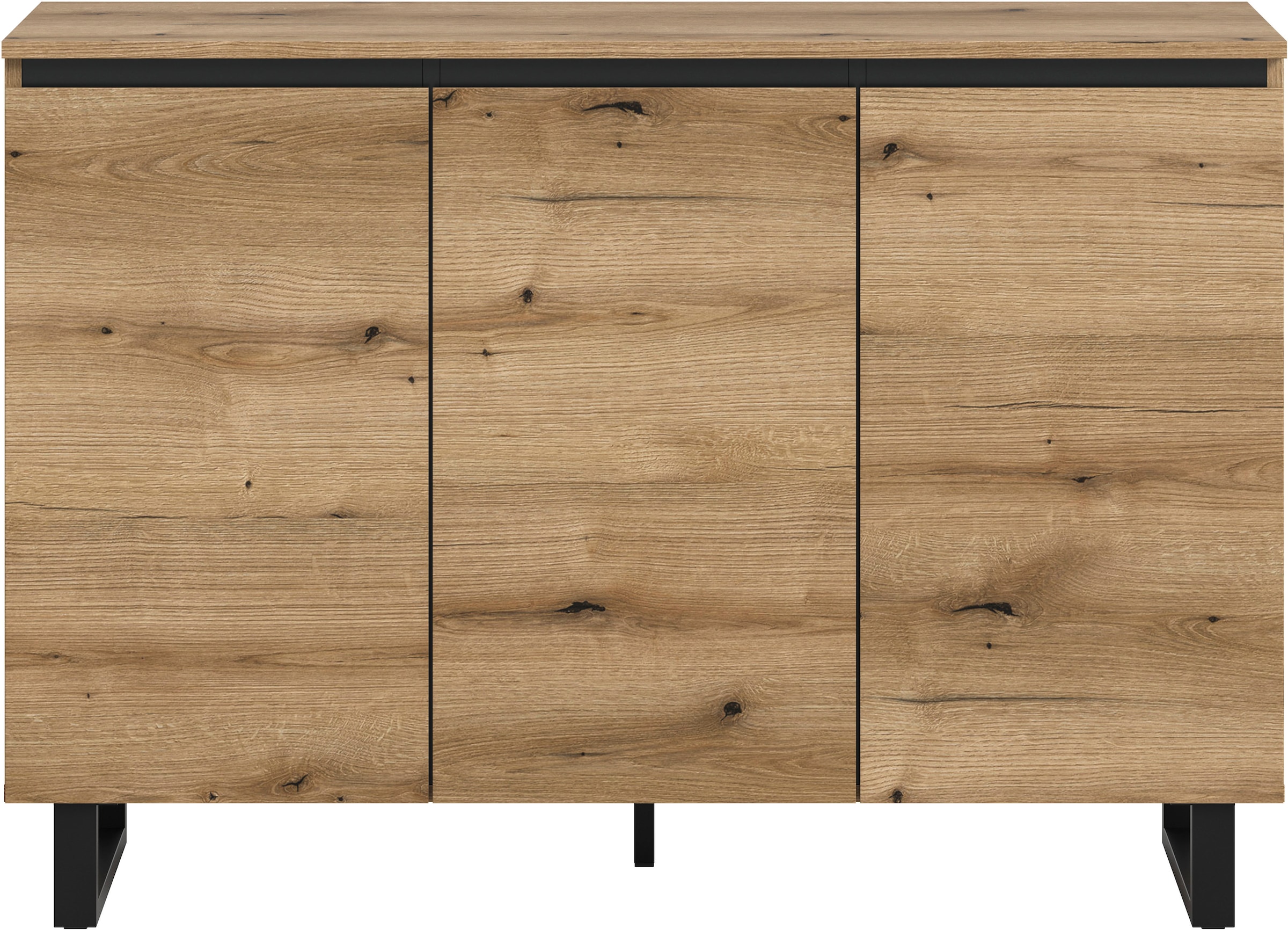 Home affaire Sideboard »TOMA, Breite: 120 cm, mit Metall-Kufen-Fuß, 3 Türen, 3 Einlegeböden« Anrichte, Kommode, Schrank, Board, Higboard