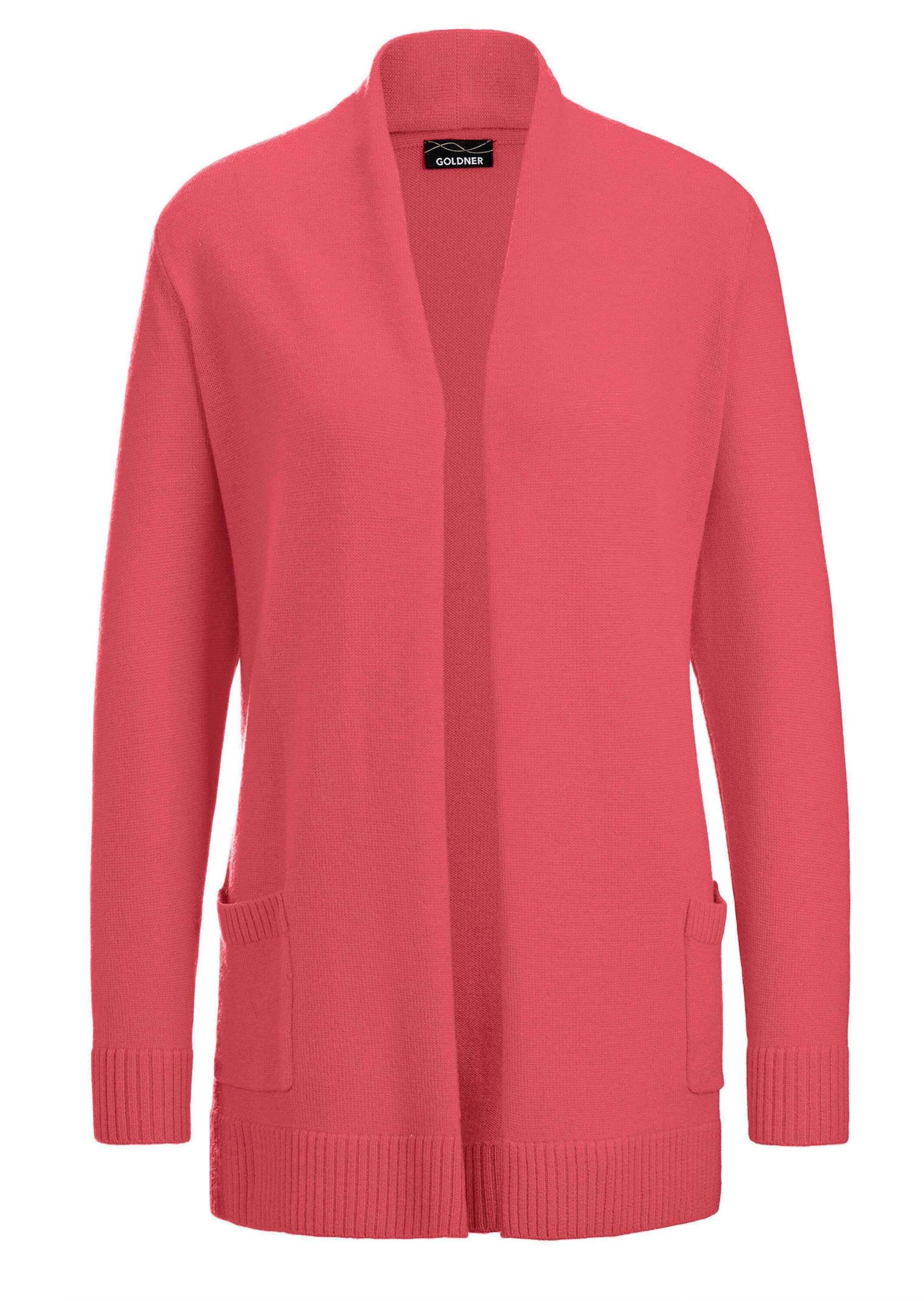 GOLDNER Strickjacke »Kurzgröße Langarm Cardigan aus Merino« Schalkragen