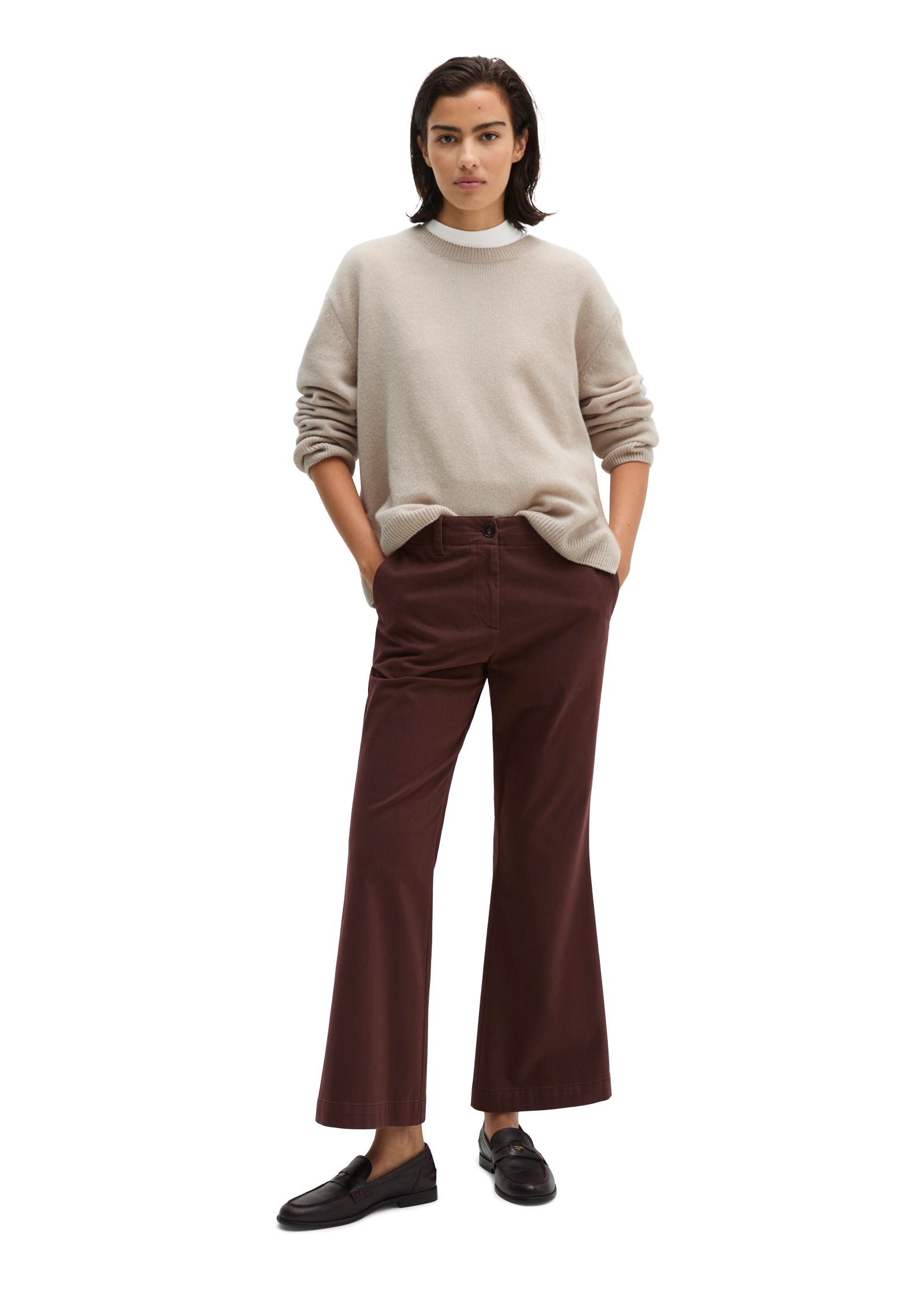 Marc O'Polo 7/8-Hose »MARTHE FLARED«  aus Baumwoll-Stretch-Satin, Flared Fit
