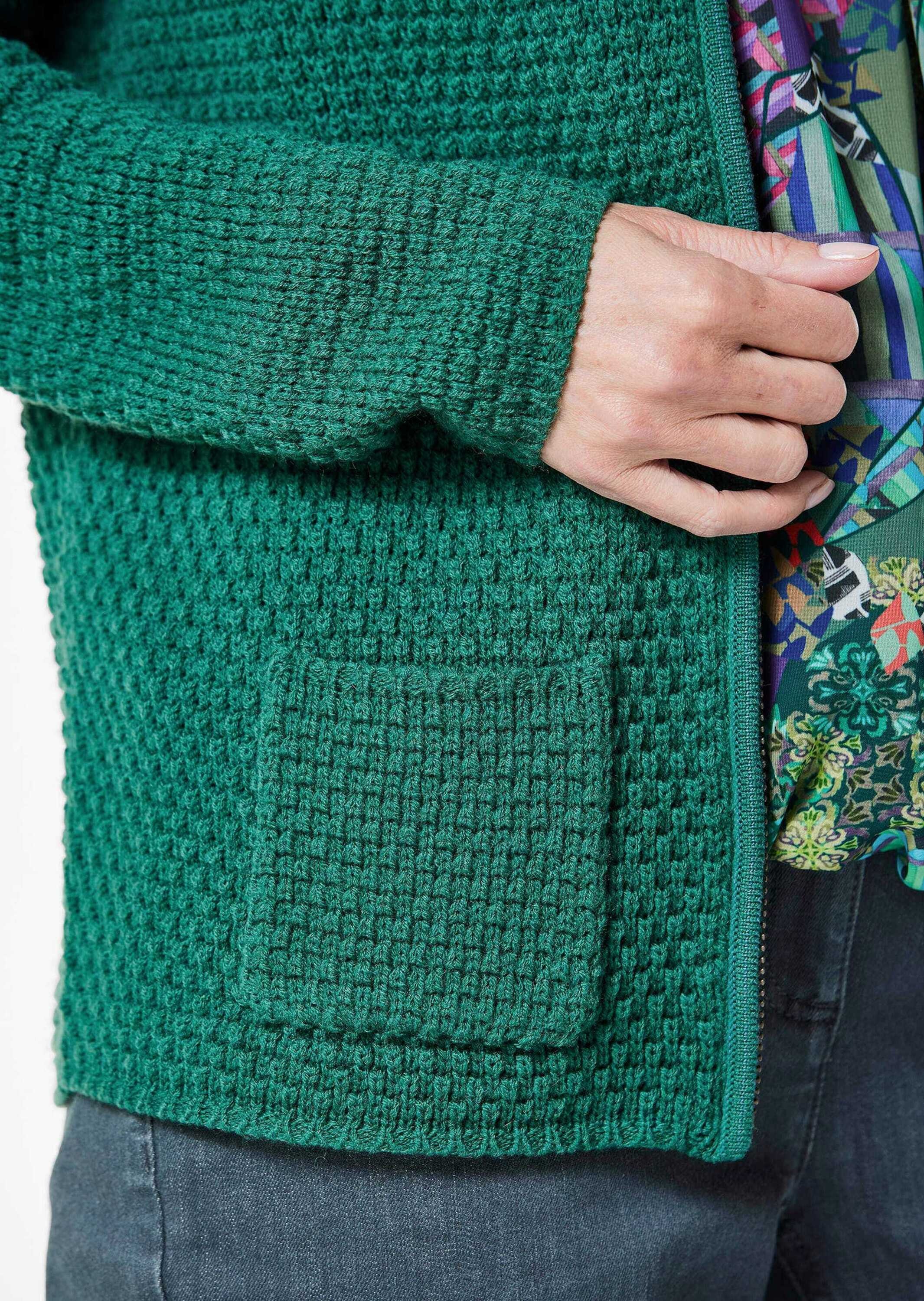 GOLDNER Strickpullover »Elegante Wolljacke mit Noppenstruktur« 3D-Effekt-Struktur