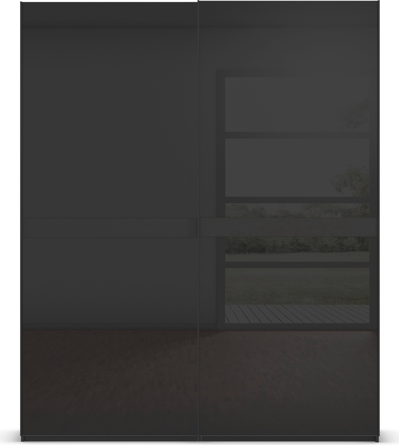 rauch Schwebetürenschrank »Kleiderschrank Schrank Garderobe Schlafzimmerschrank SCALE-LINE« edle Optik mit Bauchbinde in Korpusfarbe mit Glasfront MADE IN GERMANY