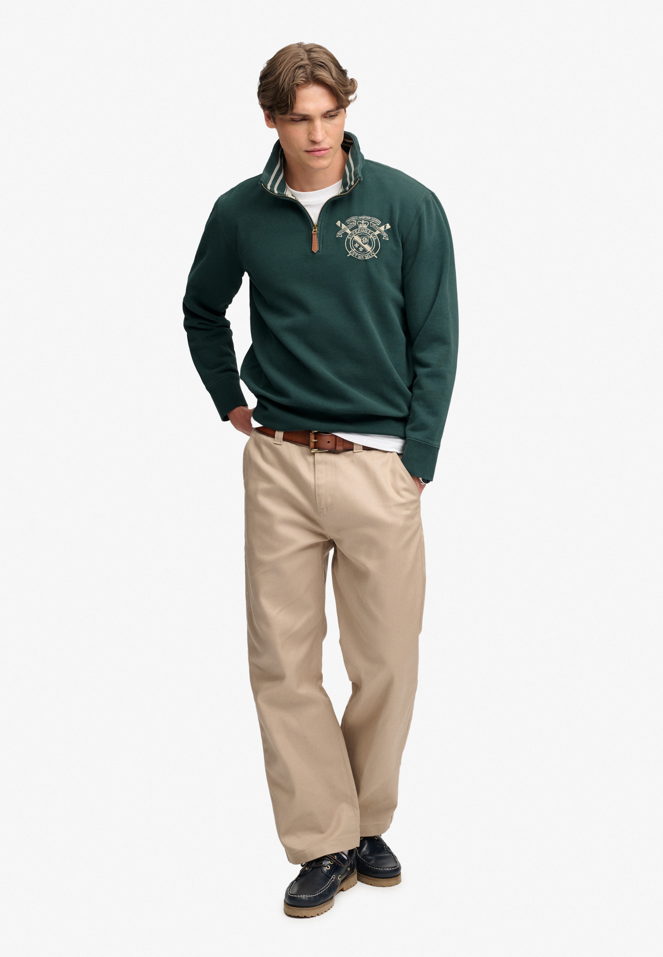 Superdry Sweatshirt »GOTHIC VARSITY HALF ZIP«, Baumwollmischung, relaxed fit
